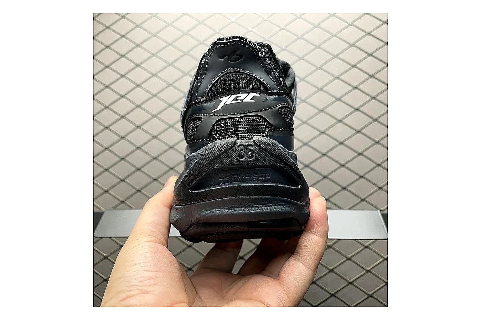 Balenciaga Track Grey Black Runner QC photo showing black grey track chunky runner with mixed upper and chunky shape thumbnail 5