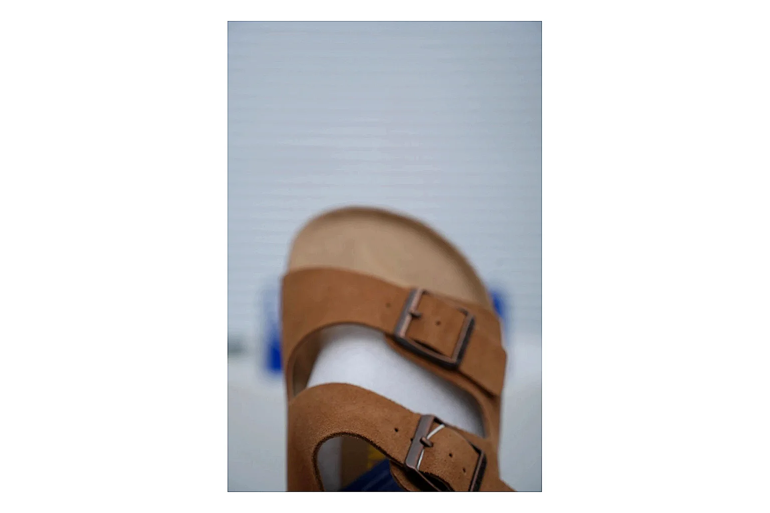 Birkenstock Arizona Tan Cork Slide QC photo showing warm brown upper, adjustable buckles and contoured footbed for easy casual outfits thumbnail 4