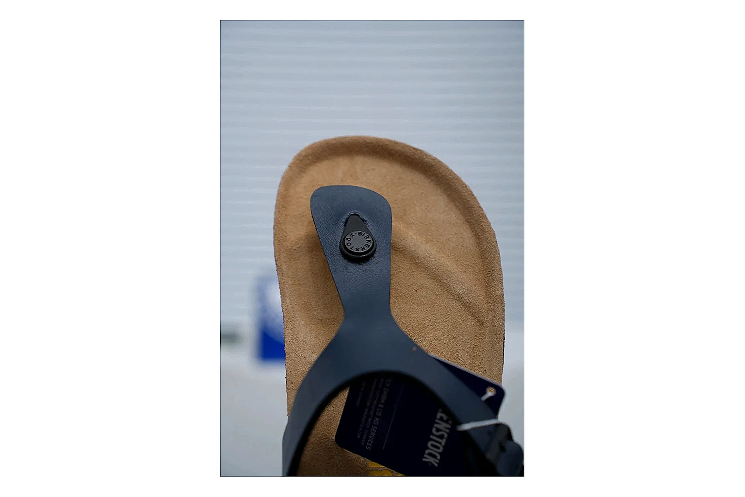 Birkenstock Black Toe Loop Cork Sandal QC photo showing slim straps, adjustable buckle and contoured footbed for light summer wear thumbnail 4