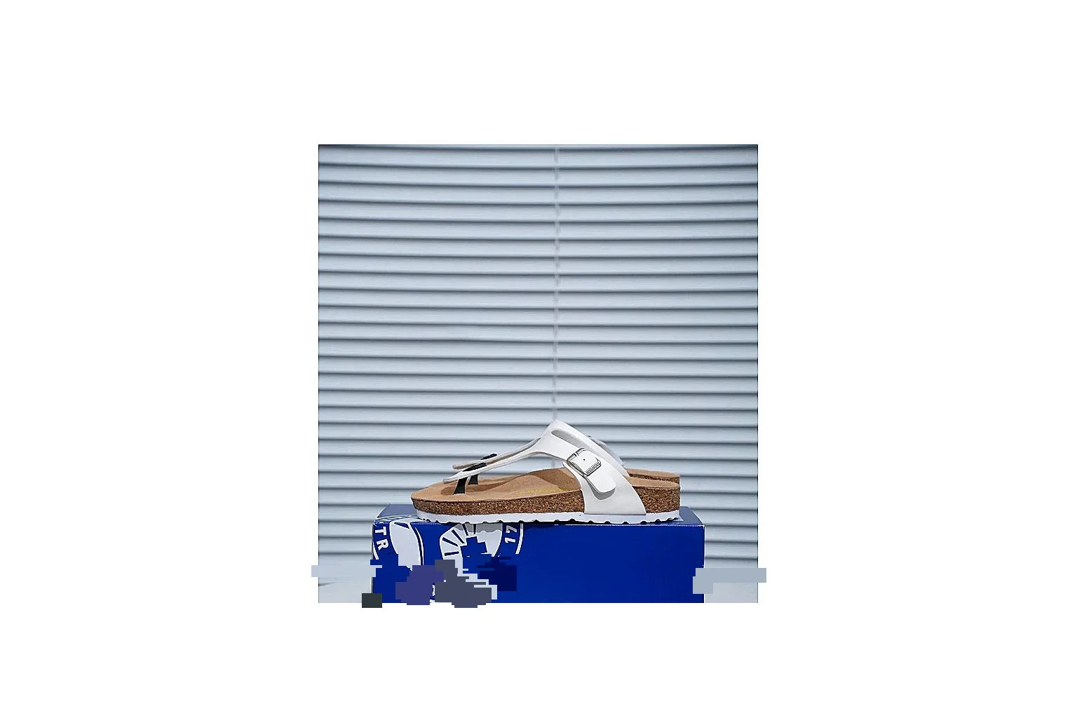 Birkenstock Gizeh White Cork Sandal QC photo showing slim straps, adjustable buckle and contoured footbed for fresh summer casual style