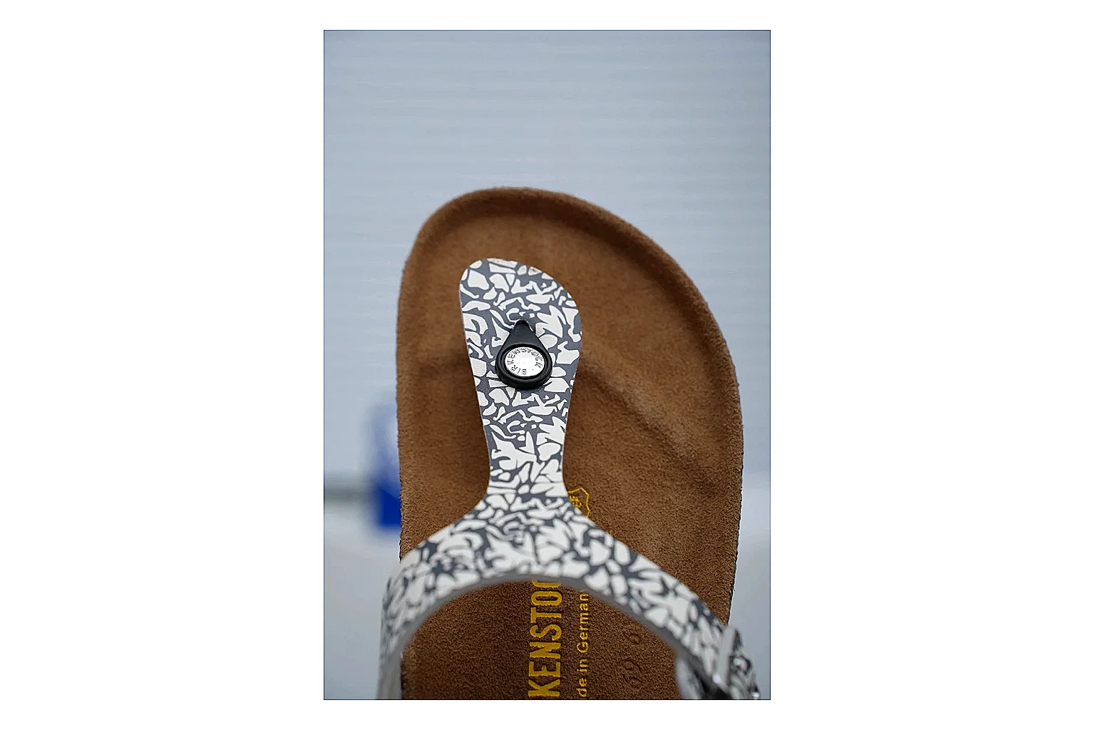 Birkenstock Silver Crystal Cork Slide QC photo showing sparkling straps, adjustable buckles and contoured footbed for casual comfort with shine thumbnail 4