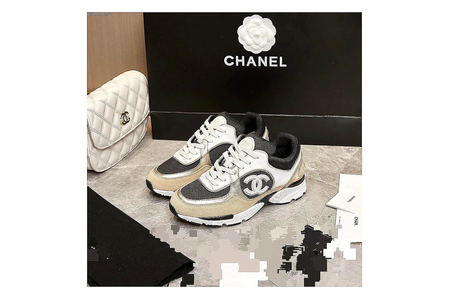 Kako QC Lab inspection photos for Chanel Beige Black Runner Sneaker thumbnail 5