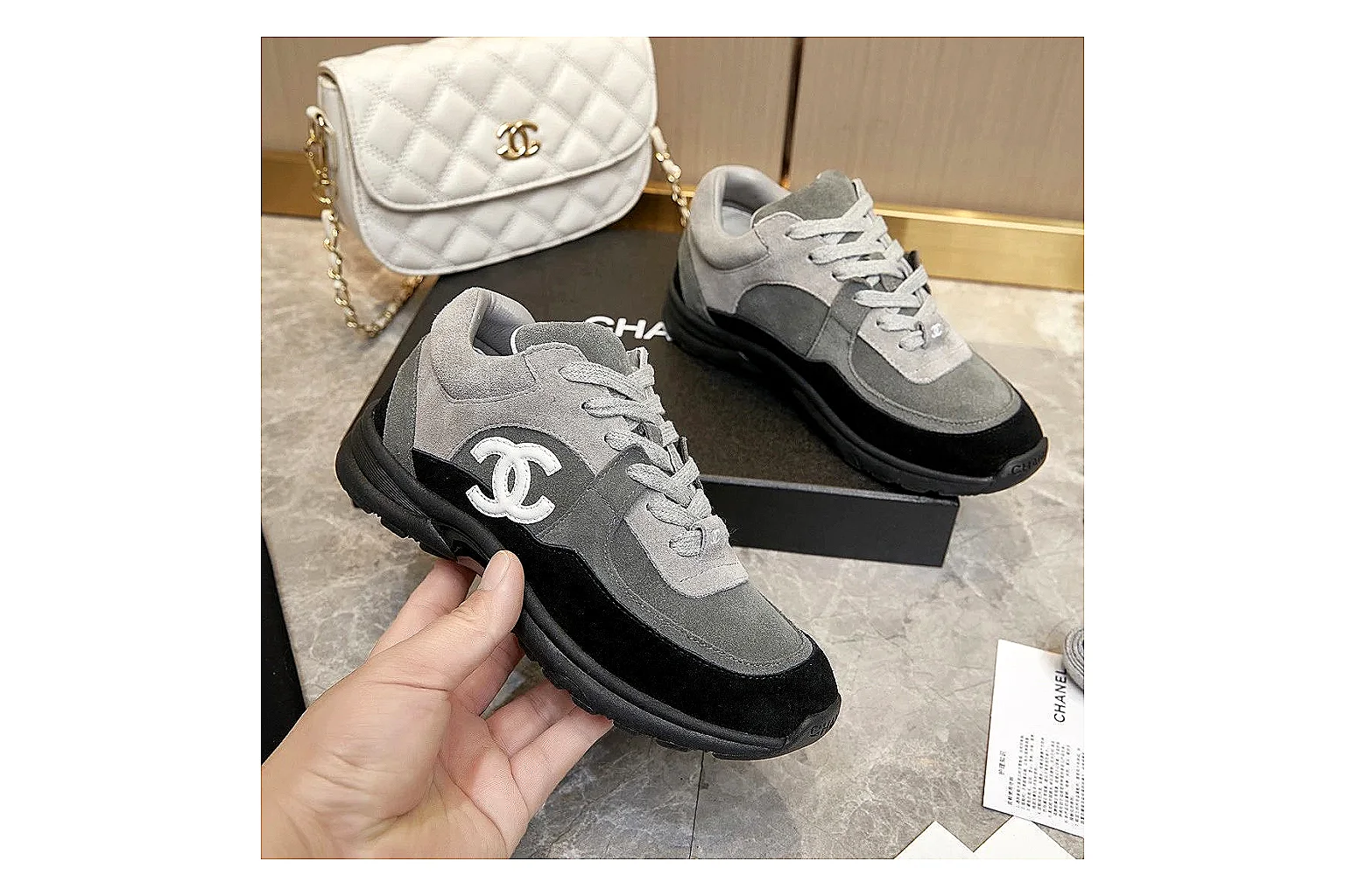 Kako QC Lab inspection photos for Chanel Black Runner Sneaker thumbnail 3