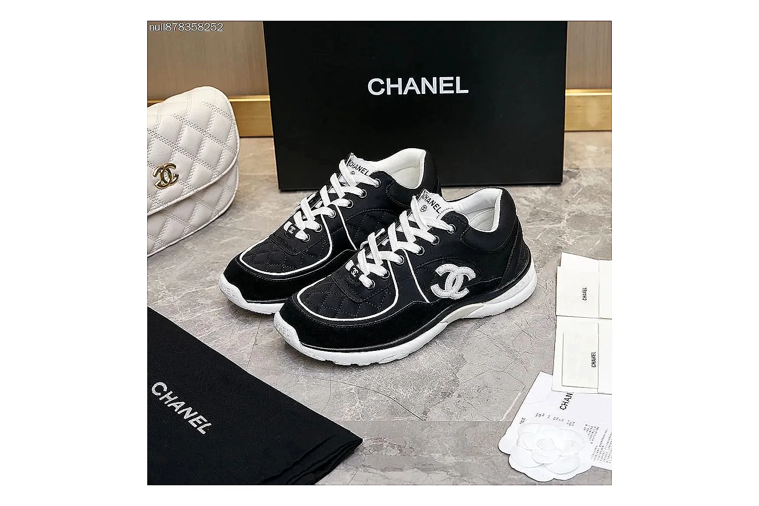 Kako QC Lab inspection photos for Chanel Black Runner Sneaker