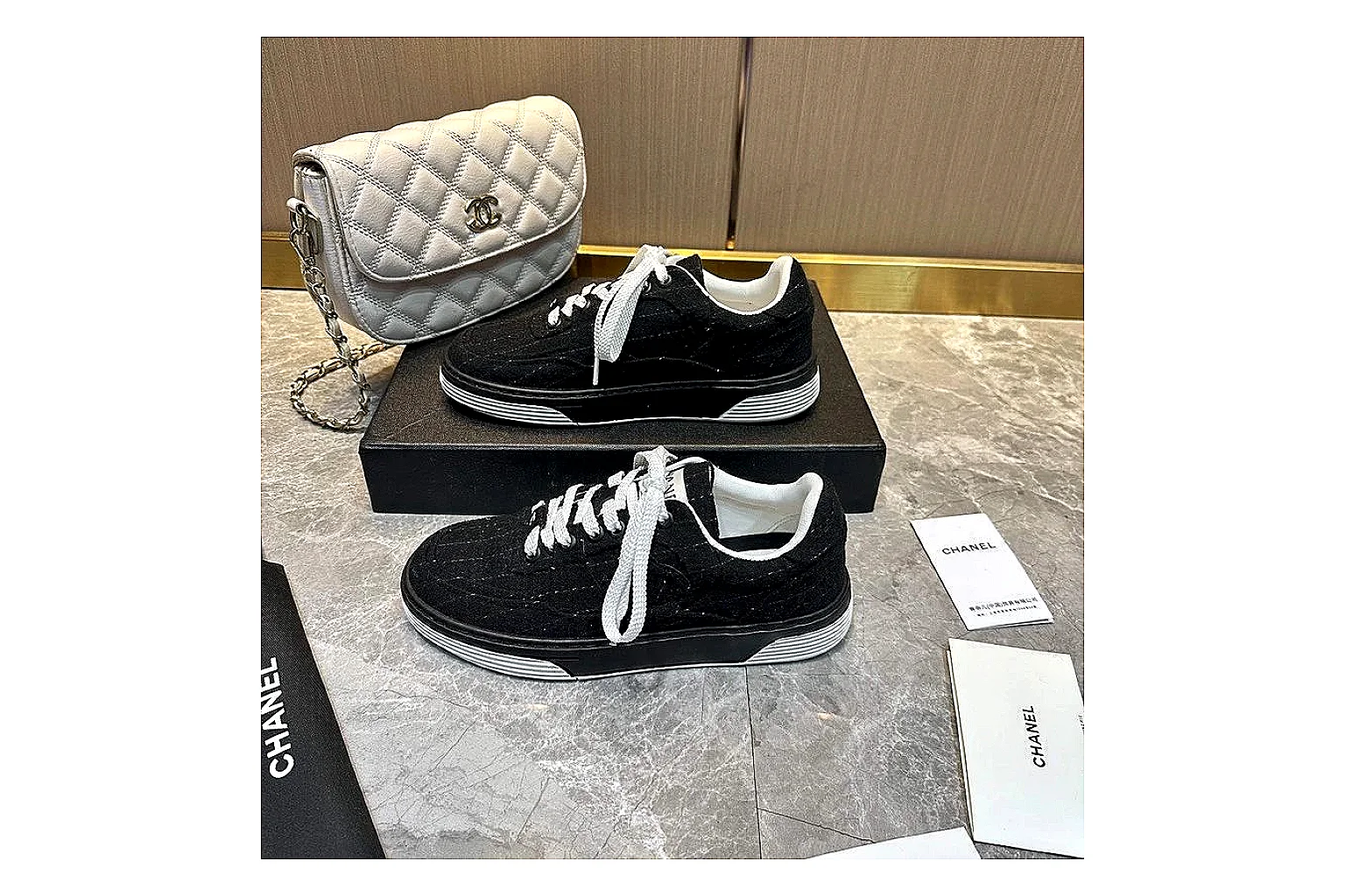 Kako QC Lab inspection photos for Chanel Black Gray Runner Sneaker thumbnail 3