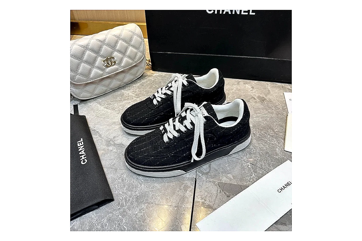Kako QC Lab inspection photos for Chanel Black Gray Runner Sneaker thumbnail 5