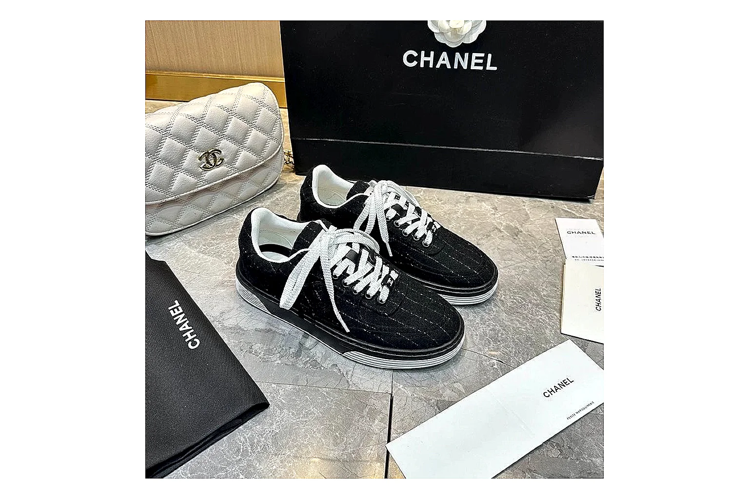 Kako QC Lab inspection photos for Chanel Black Gray Runner Sneaker thumbnail 6