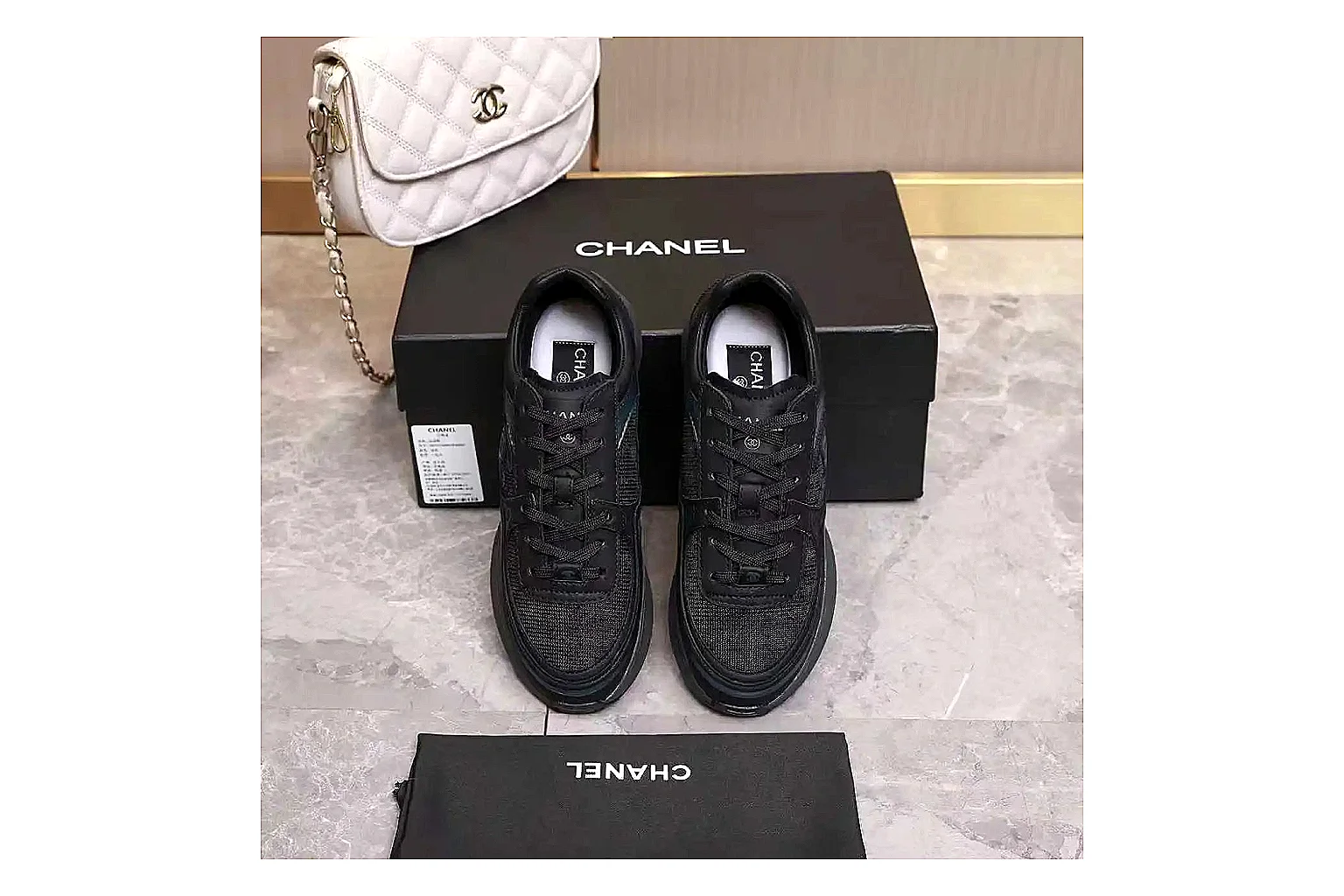 Kako QC Lab inspection photos for Chanel Black Runner Sneaker thumbnail 4