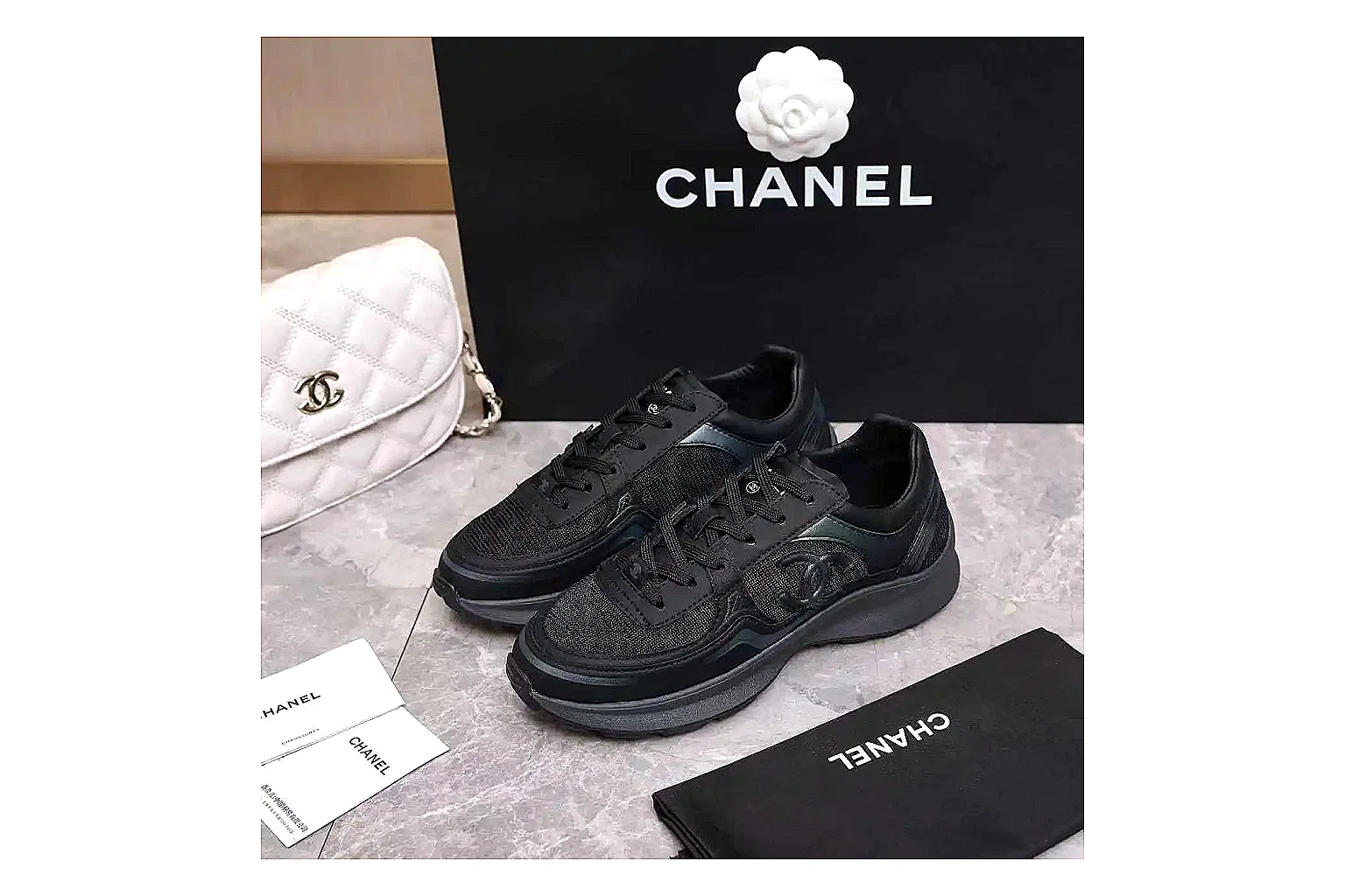 Kako QC Lab inspection photos for Chanel Black Runner Sneaker thumbnail 6