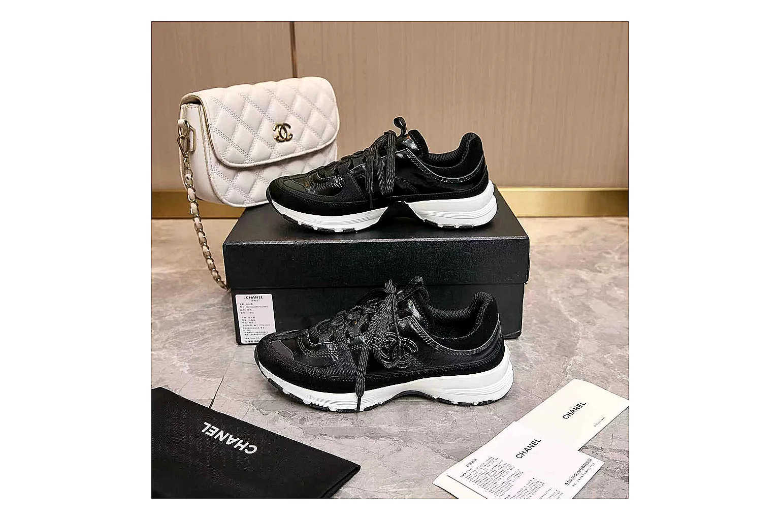 Kako QC Lab inspection photos for Chanel Black Runner Sneaker thumbnail 3