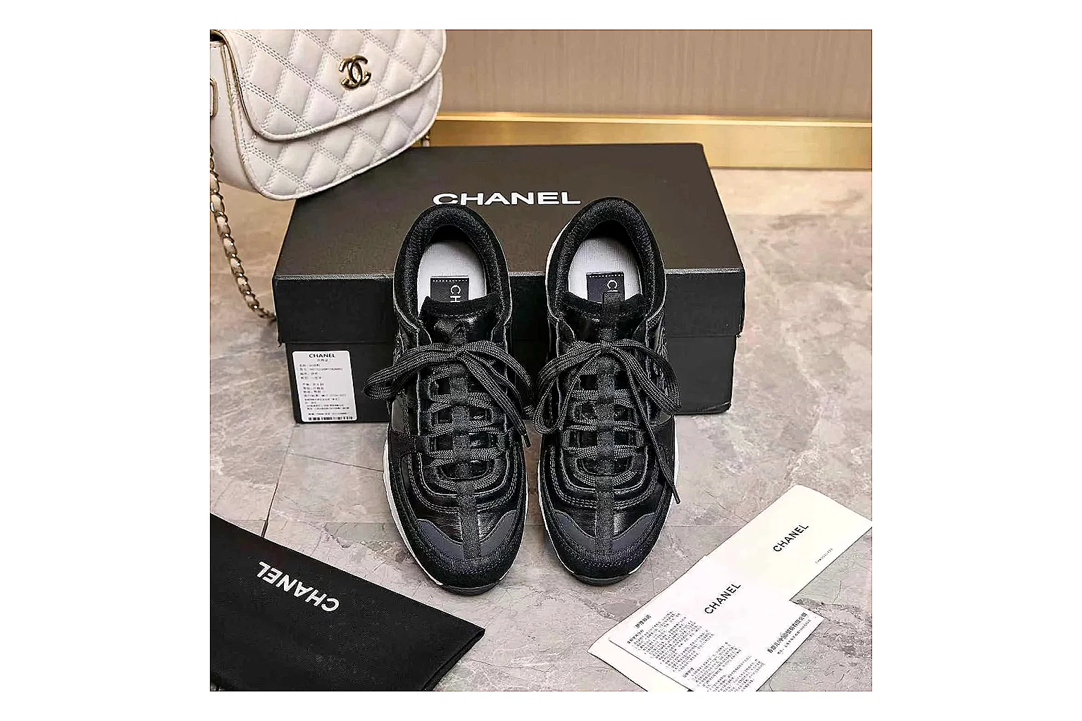 Kako QC Lab inspection photos for Chanel Black Runner Sneaker thumbnail 4