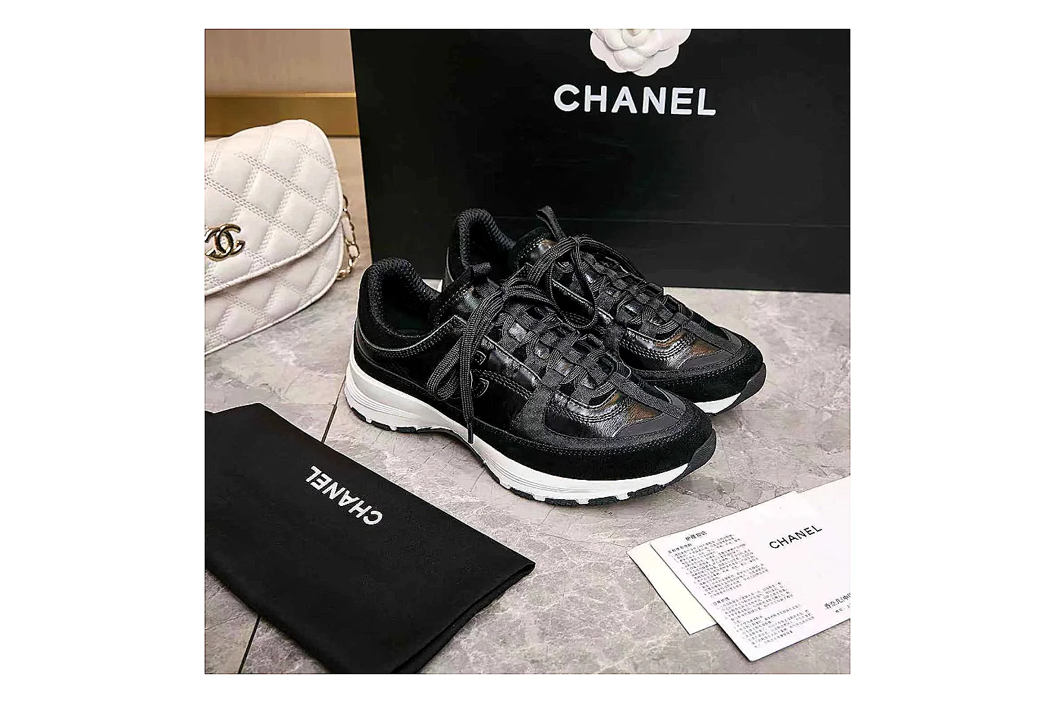 Kako QC Lab inspection photos for Chanel Black Runner Sneaker thumbnail 5
