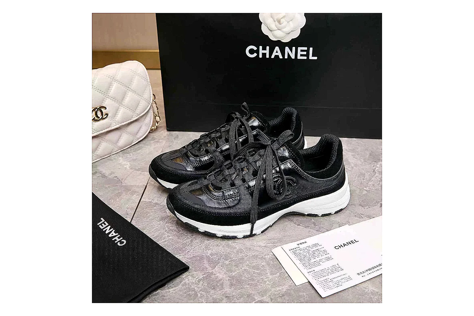Kako QC Lab inspection photos for Chanel Black Runner Sneaker thumbnail 6