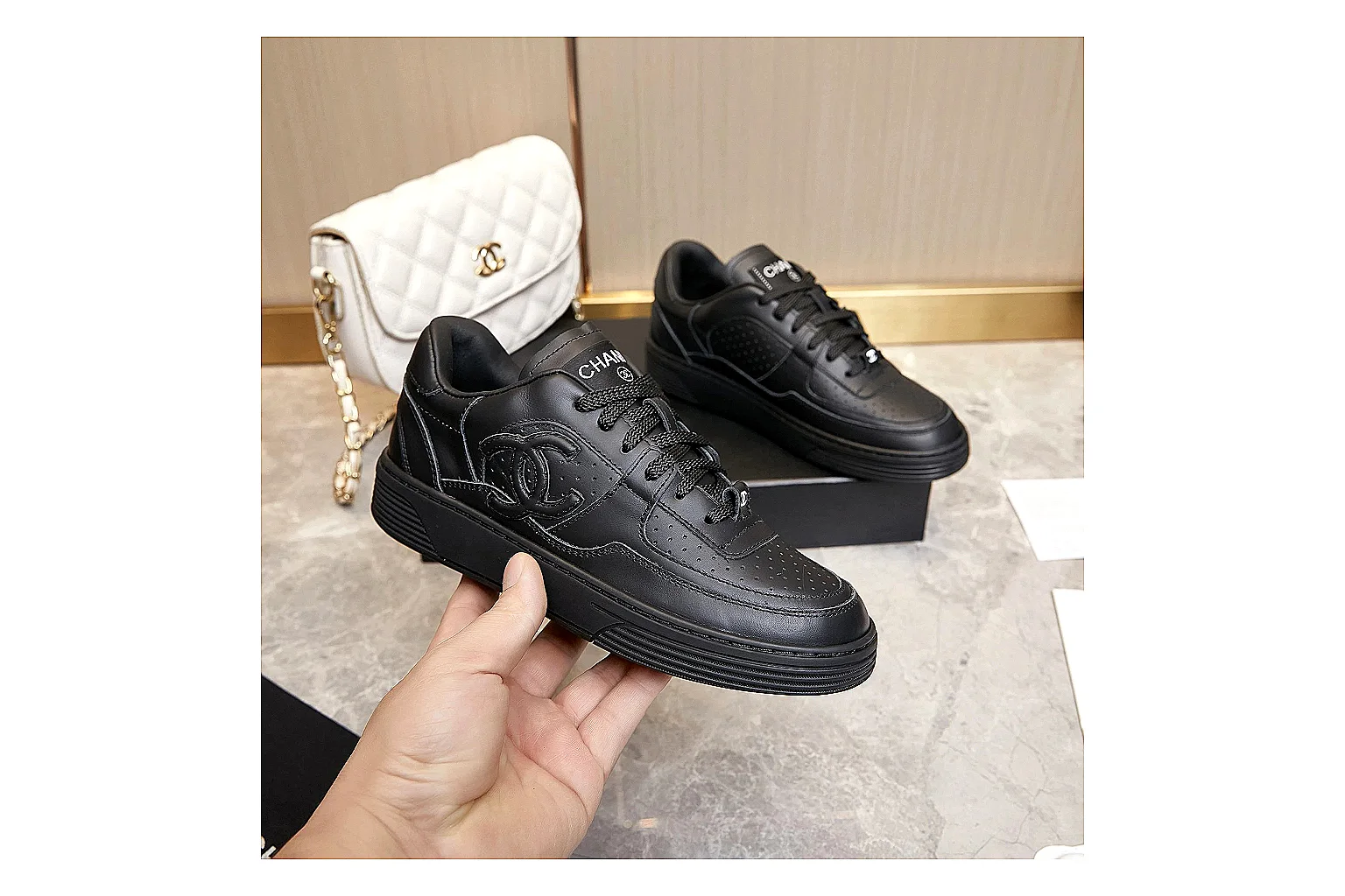 Kako QC Lab inspection photos for Chanel Black Runner Sneaker thumbnail 3