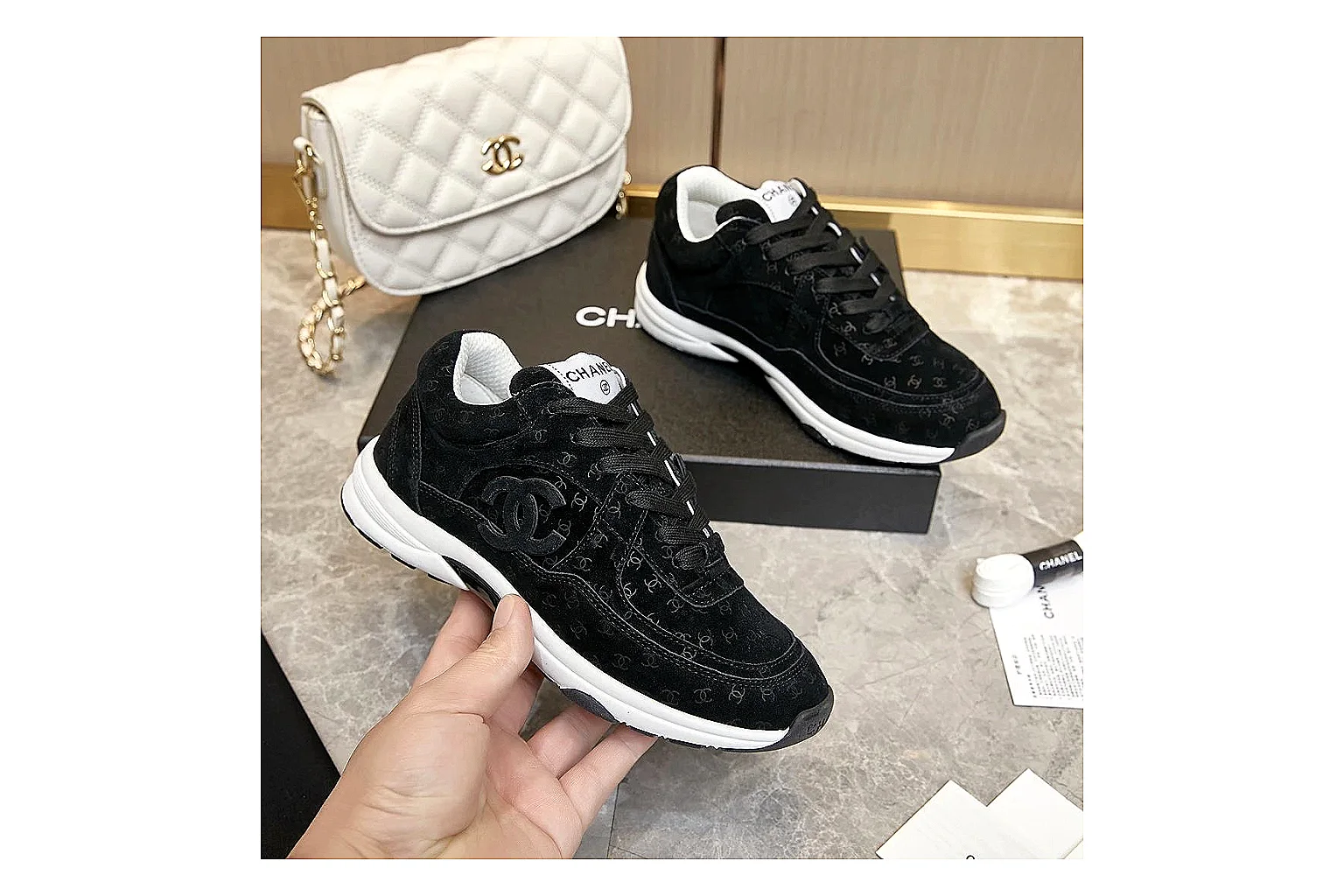 Kako QC Lab inspection photos for Chanel Black Runner Sneaker thumbnail 3
