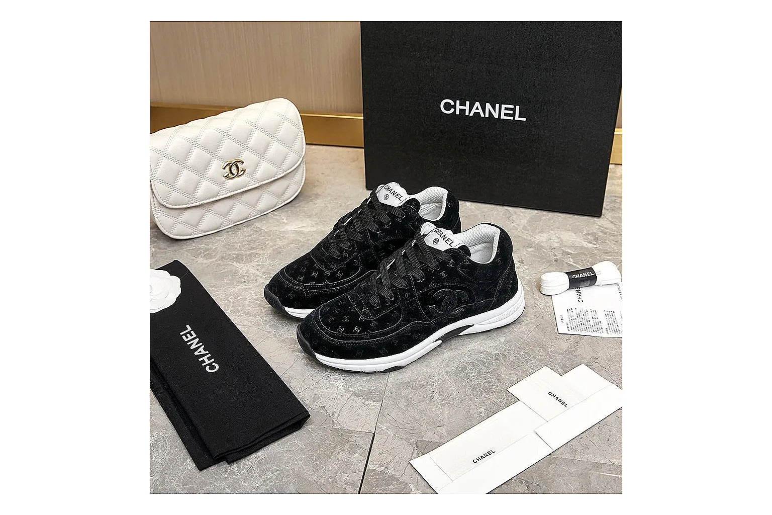 Kako QC Lab inspection photos for Chanel Black Runner Sneaker thumbnail 5