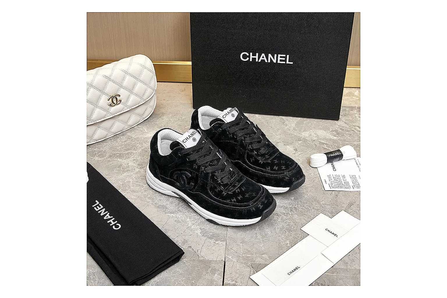 Kako QC Lab inspection photos for Chanel Black Runner Sneaker thumbnail 6