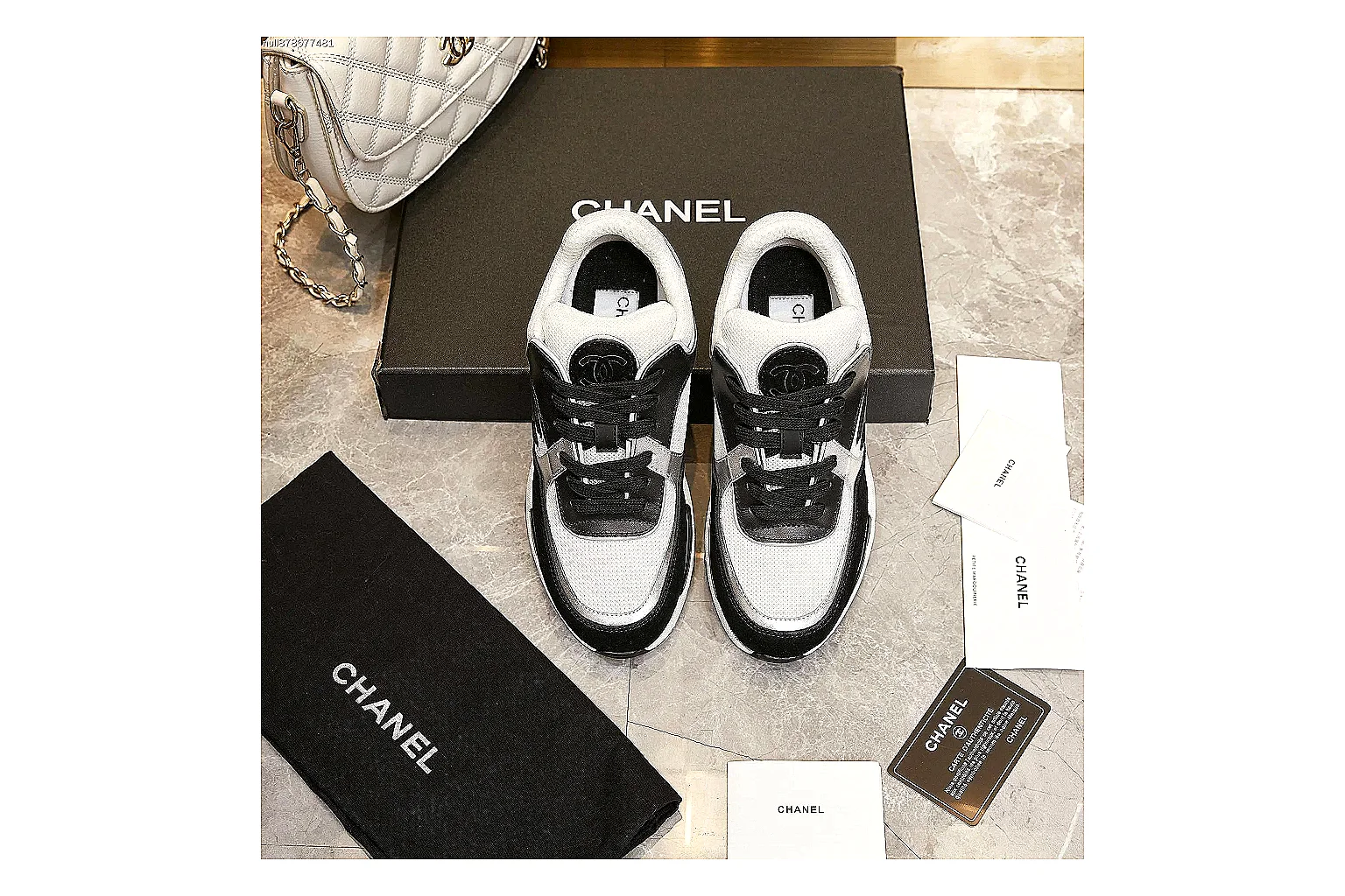 Kako QC Lab inspection photos for Chanel Black White Runner Sneaker thumbnail 4