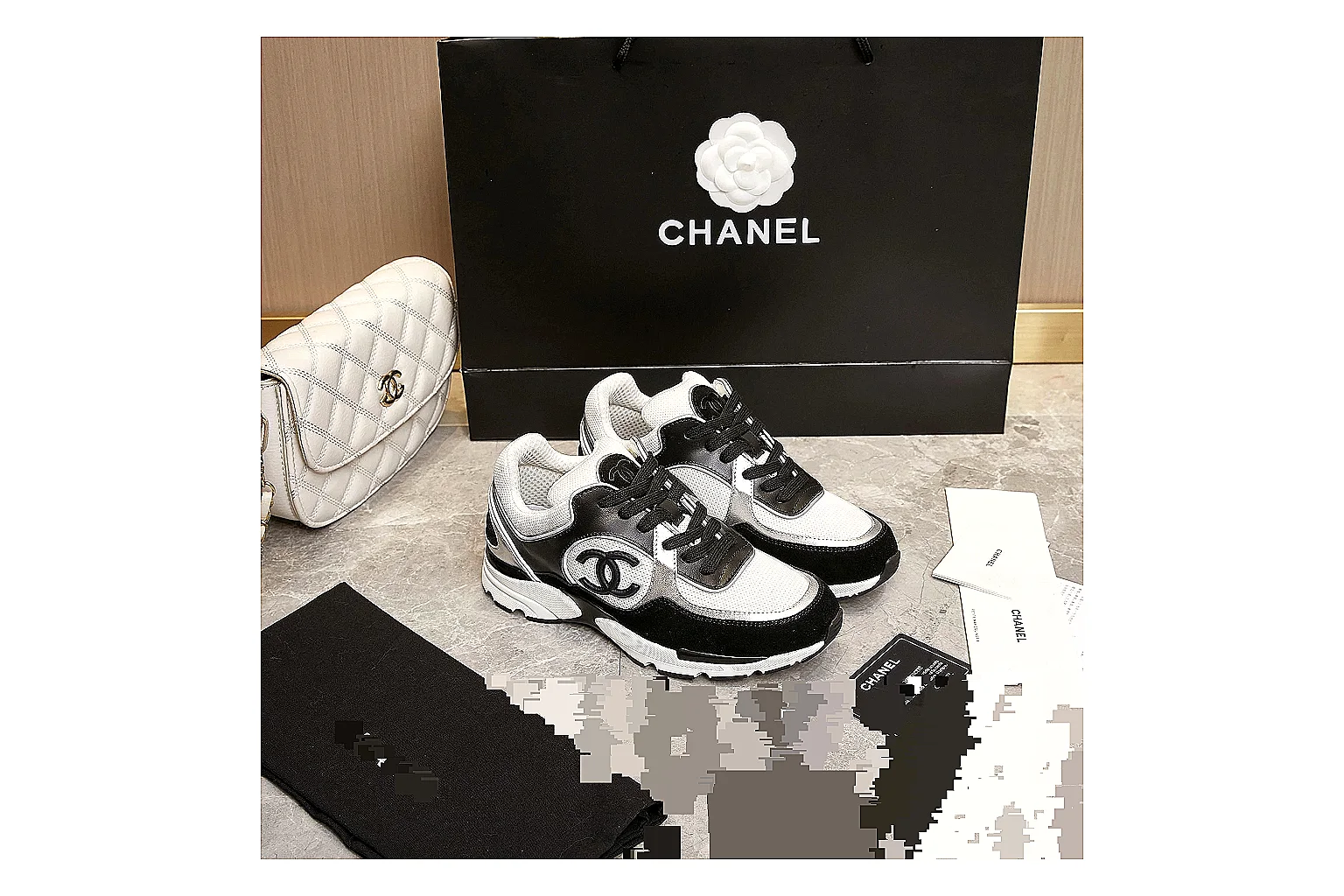 Kako QC Lab inspection photos for Chanel Black White Runner Sneaker thumbnail 5
