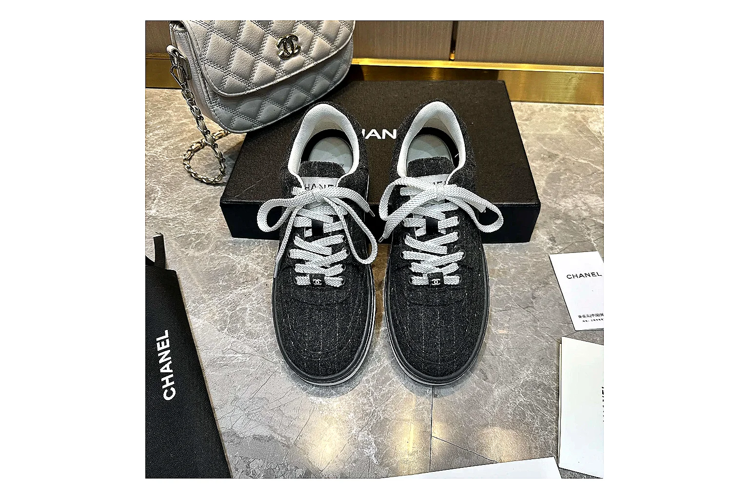 Kako QC Lab inspection photos for Chanel Black White Runner Sneaker thumbnail 4