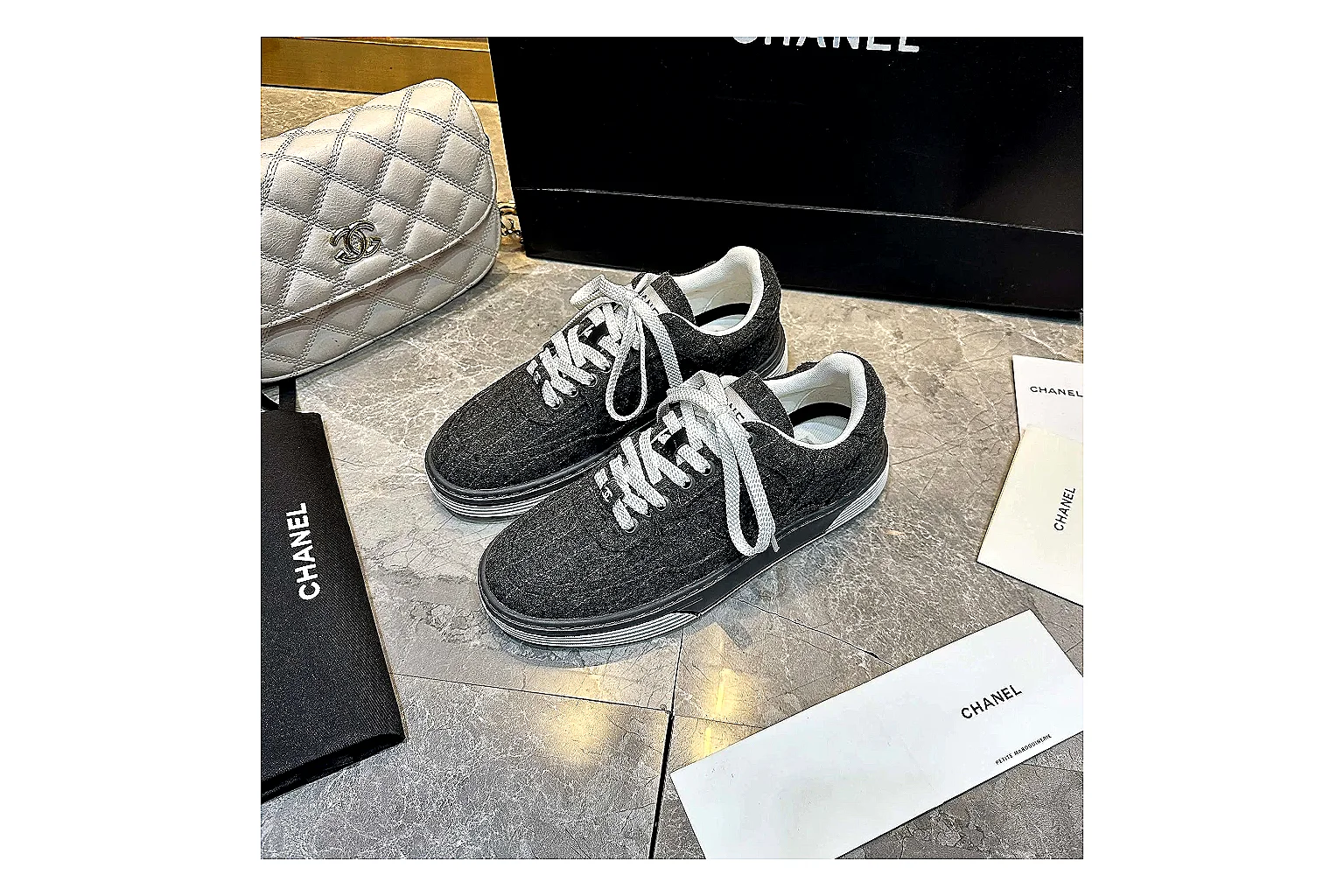 Kako QC Lab inspection photos for Chanel Black White Runner Sneaker thumbnail 6