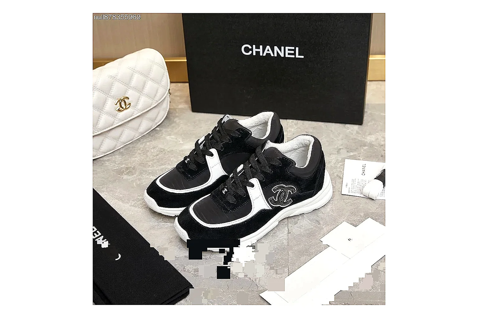 kakoqclab.com Chanel Black CC Low Sneaker 2417 black-white low-top image thumbnail 5
