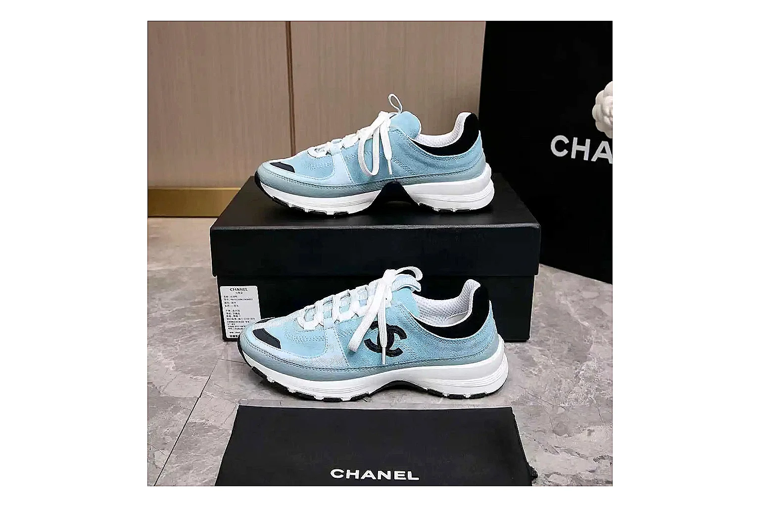 kakoqclab.com Chanel Light Blue CC Runner 4859 light-blue runner image