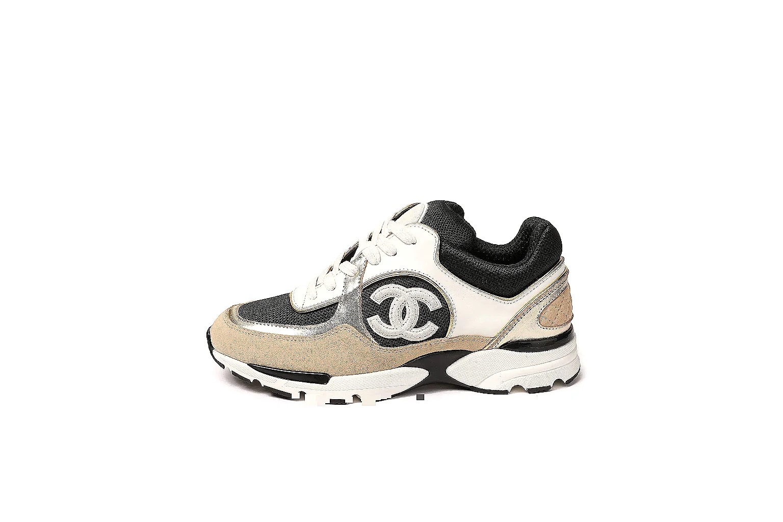 kakoqclab.com Chanel Beige Black CC Runner 3638 Beige Black runner product image