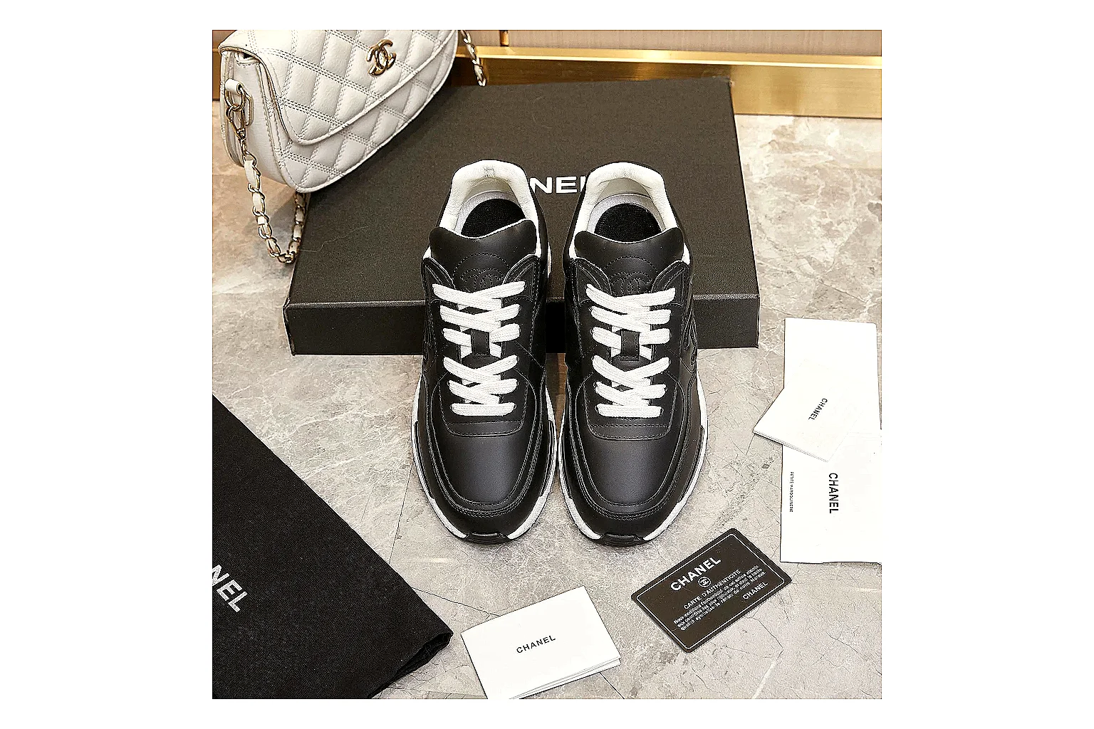 kakoqclab.com Chanel Black CC Runner 3705 Black runner product image thumbnail 4