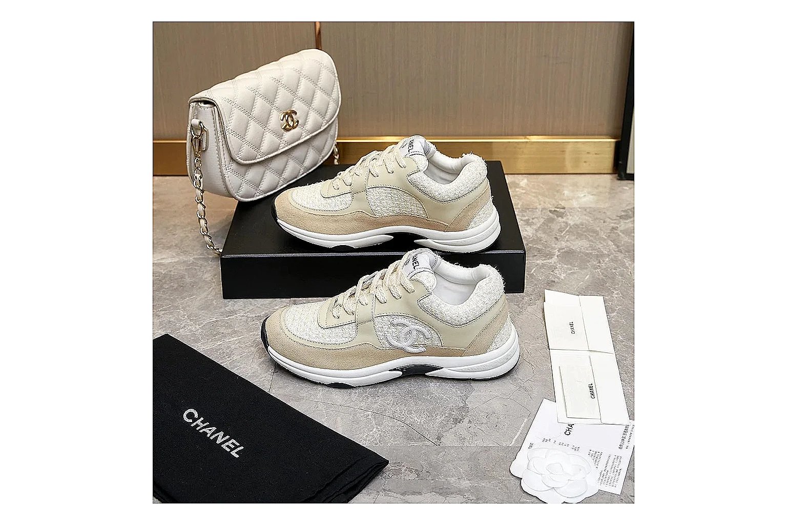 kakoqclab.com Chanel Cream CC Runner 2917 Cream runner product image thumbnail 3