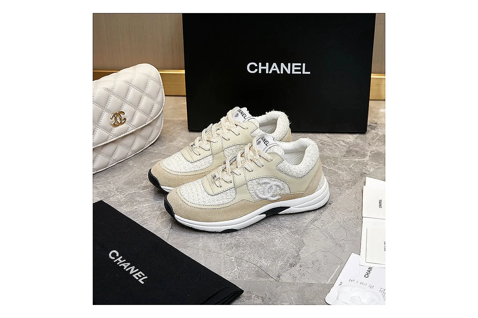 kakoqclab.com Chanel Cream CC Runner 2917 Cream runner product image thumbnail 6