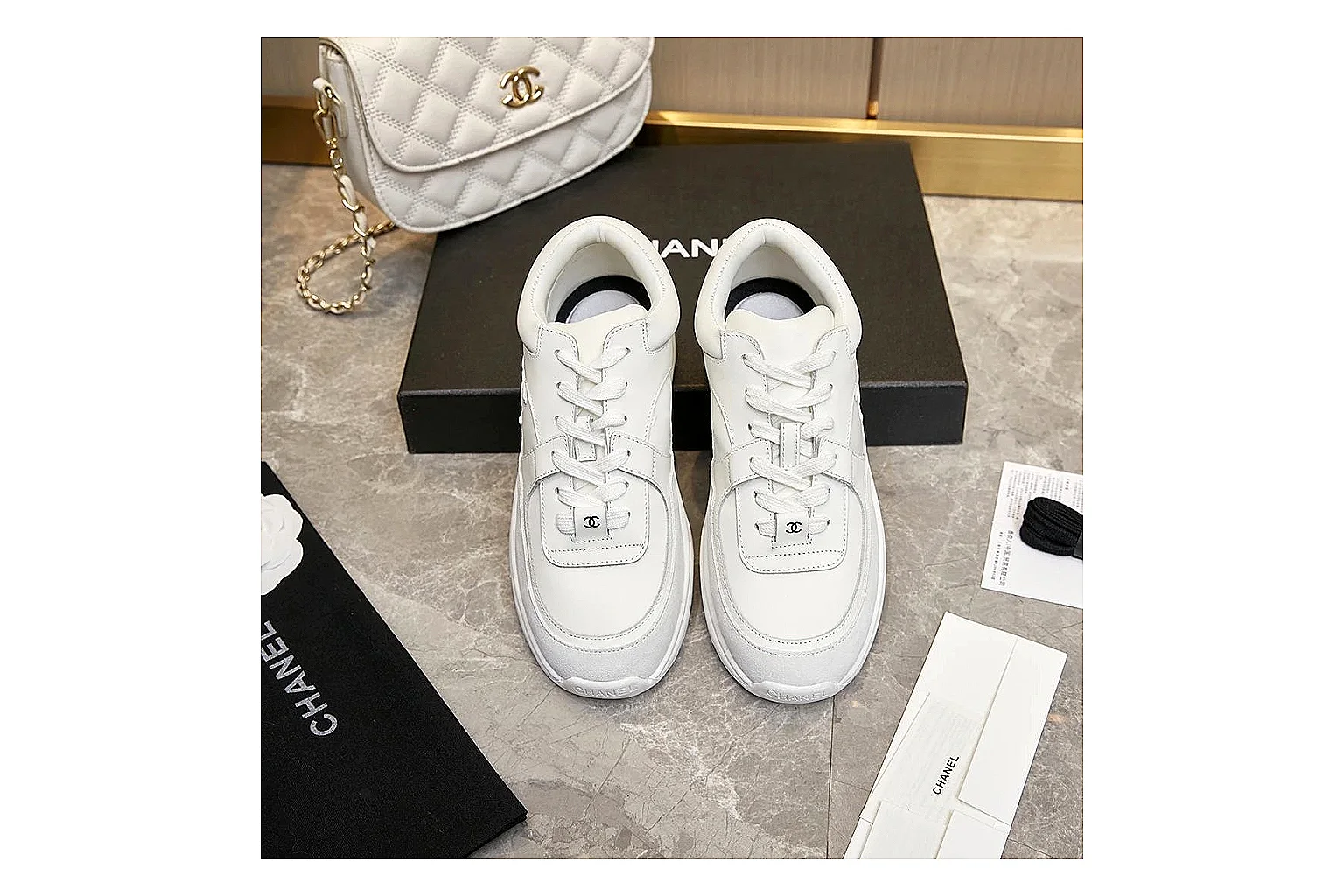 kakoqclab.com Chanel White Tonal CC Runner 2766 White Tonal runner product image