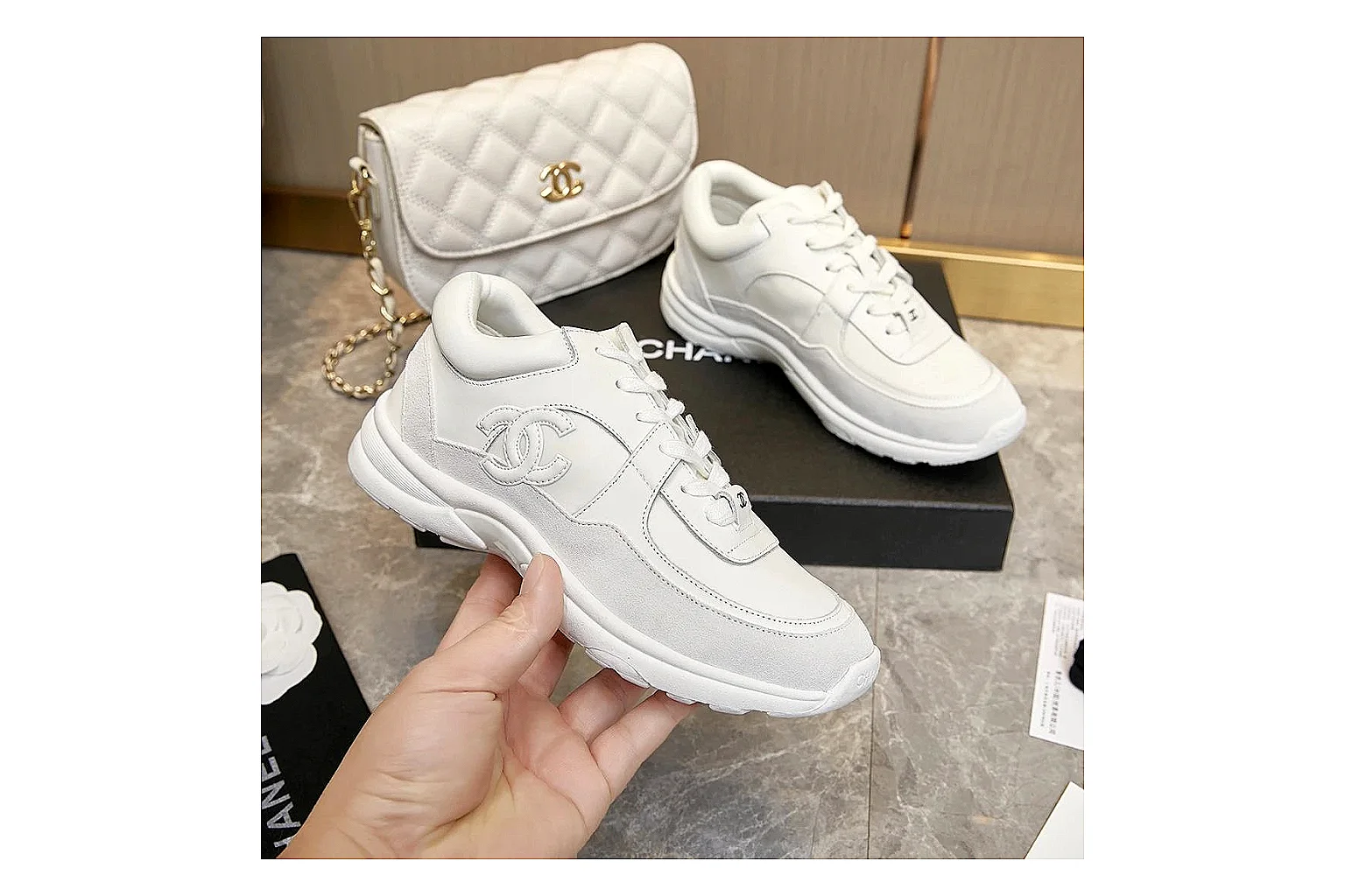 kakoqclab.com Chanel White Tonal CC Runner 2766 White Tonal runner product image thumbnail 4