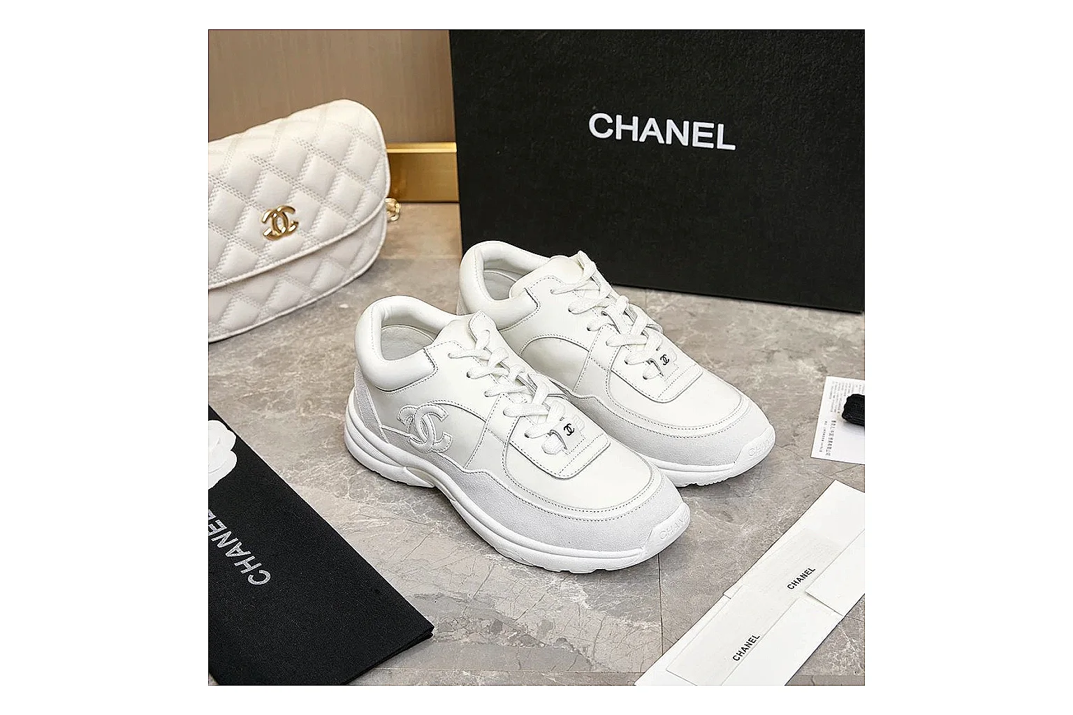 kakoqclab.com Chanel White Tonal CC Runner 2766 White Tonal runner product image thumbnail 5