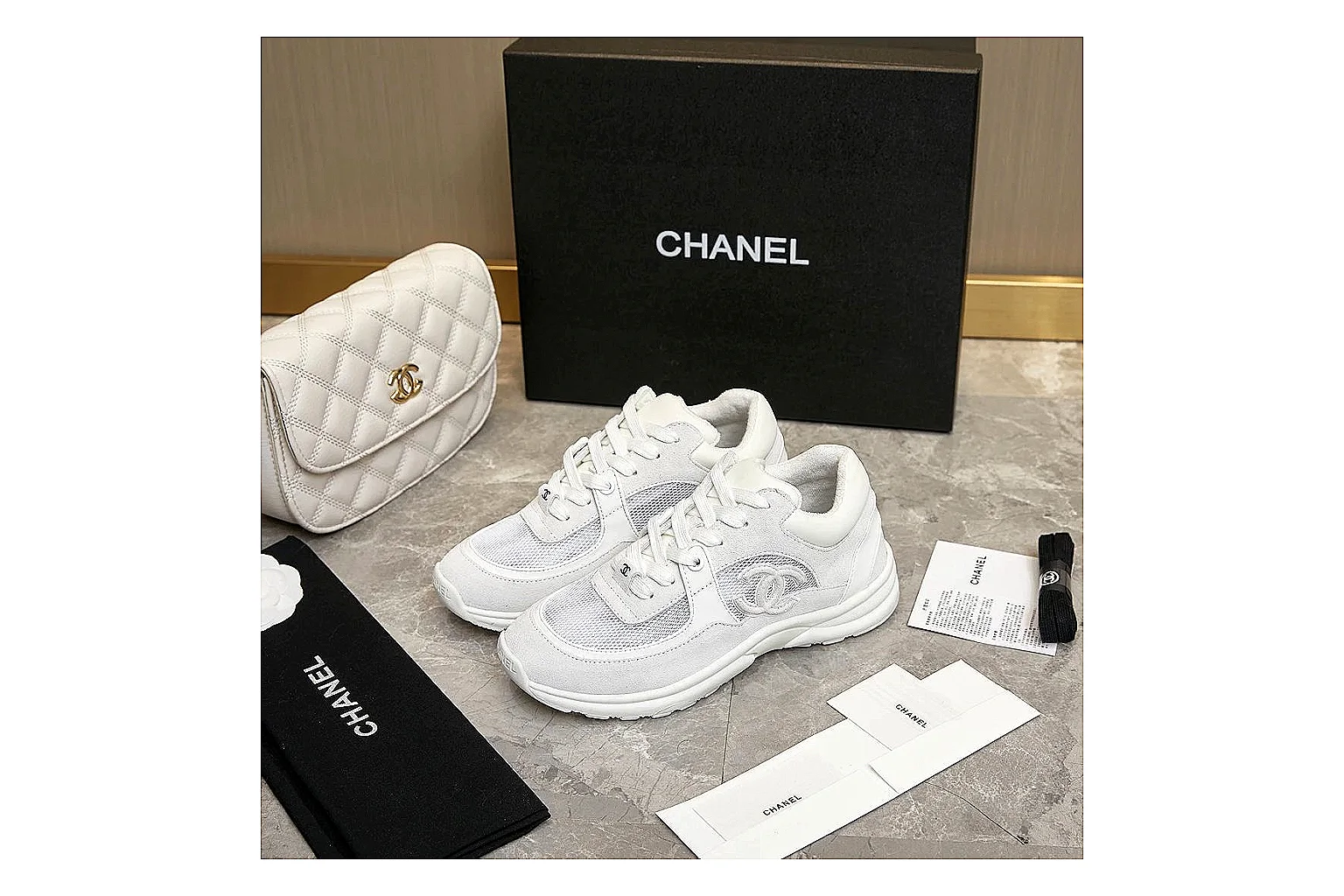 kakoqclab.com Chanel White CC Runner 2774 White runner product image thumbnail 5