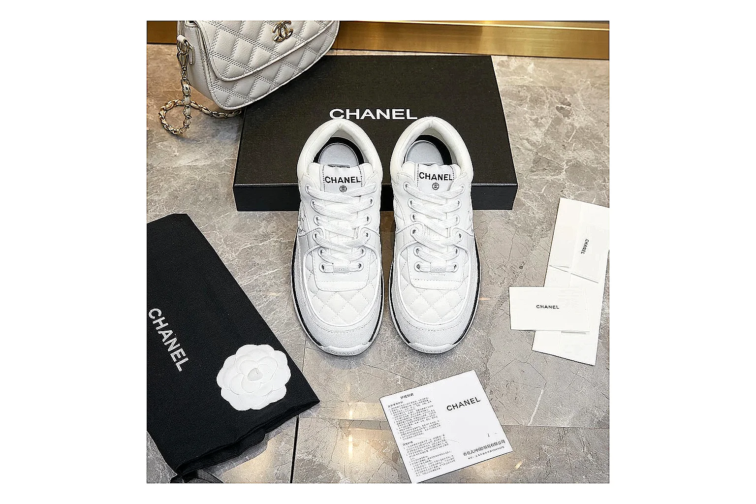 kakoqclab.com Chanel White CC Runner 2873 White runner product image thumbnail 4