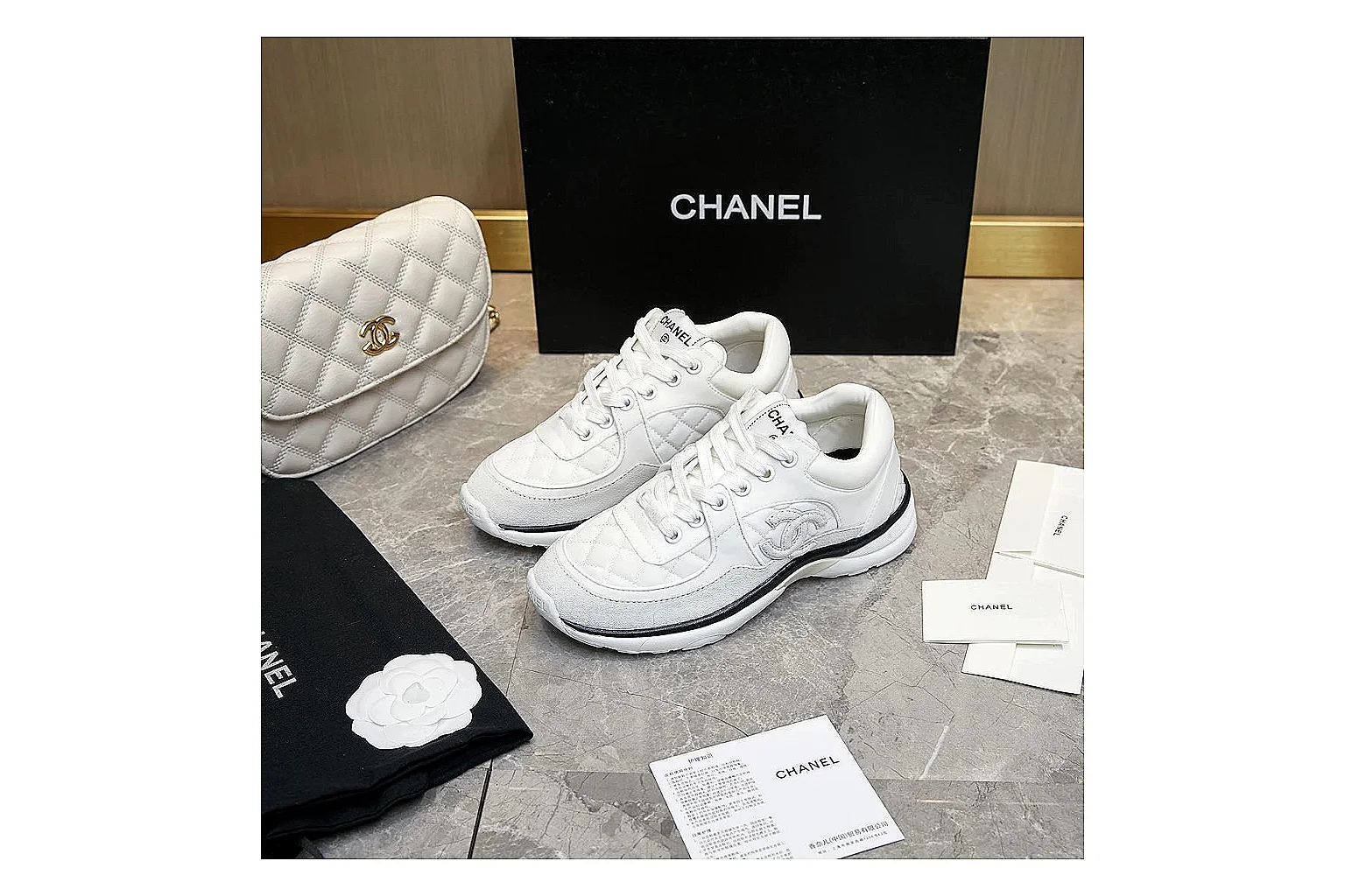kakoqclab.com Chanel White CC Runner 2873 White runner product image thumbnail 6