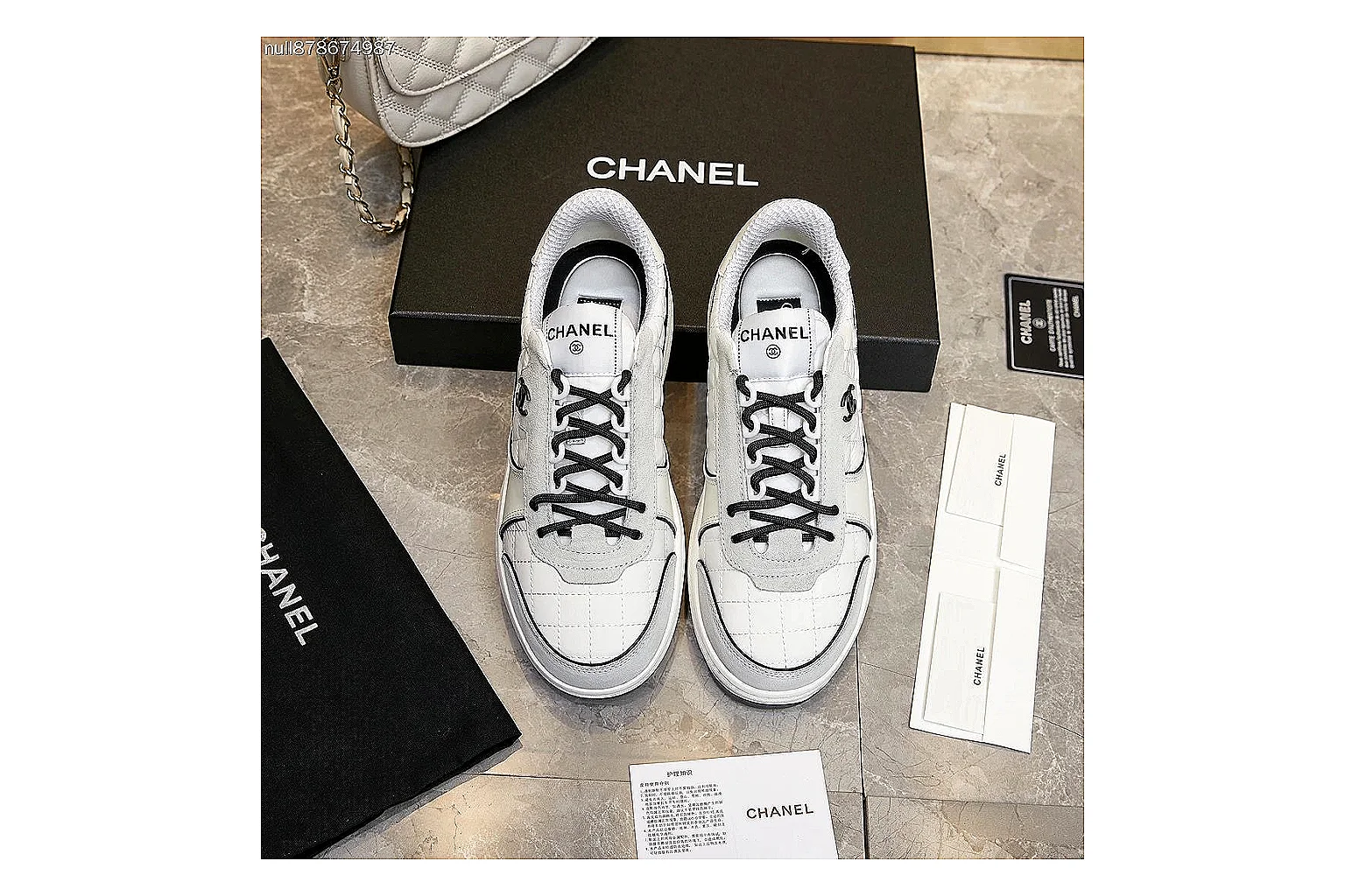 kakoqclab.com Chanel White CC Low Sneaker 9925 white-black low-top image thumbnail 4