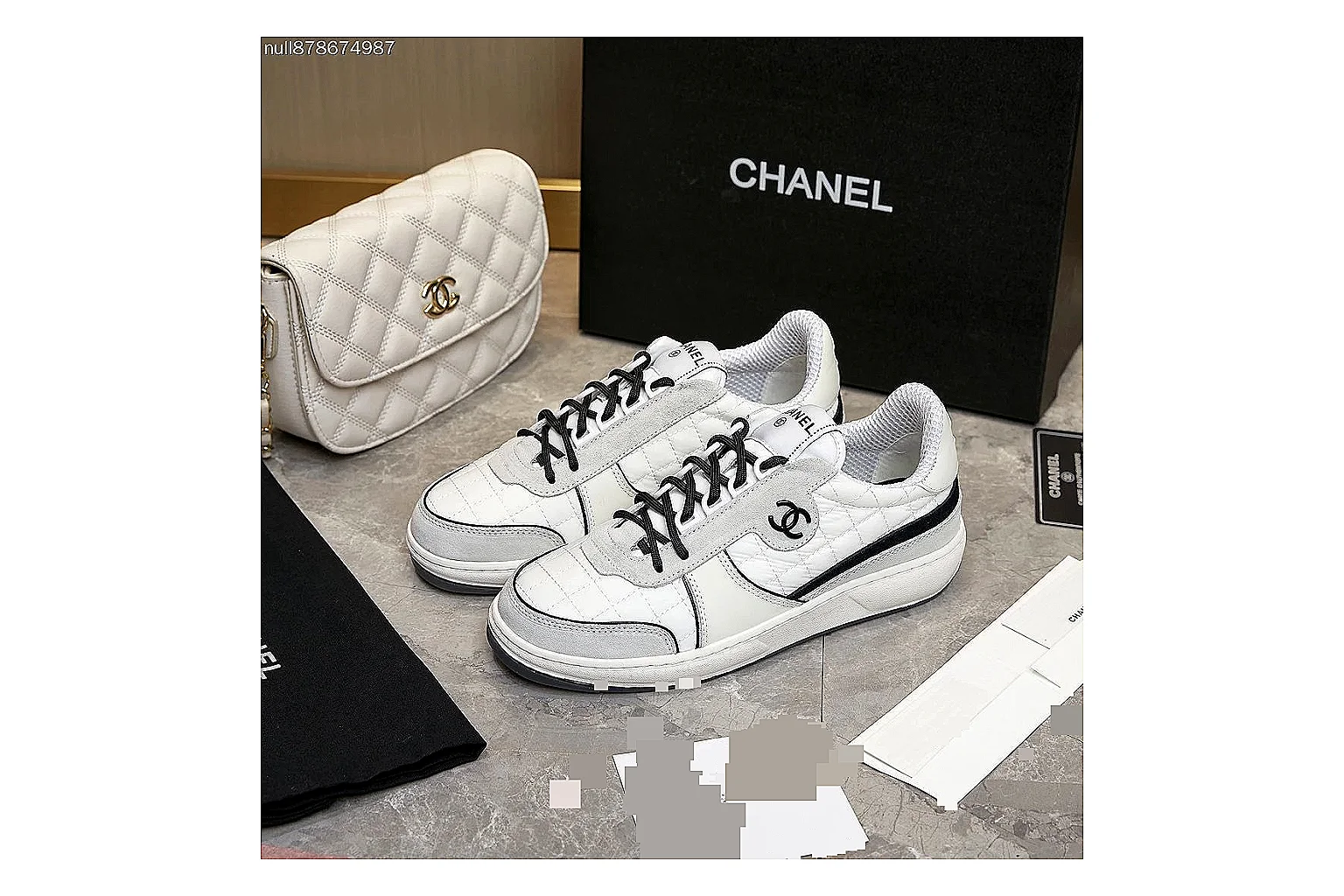 kakoqclab.com Chanel White CC Low Sneaker 9925 white-black low-top image thumbnail 5