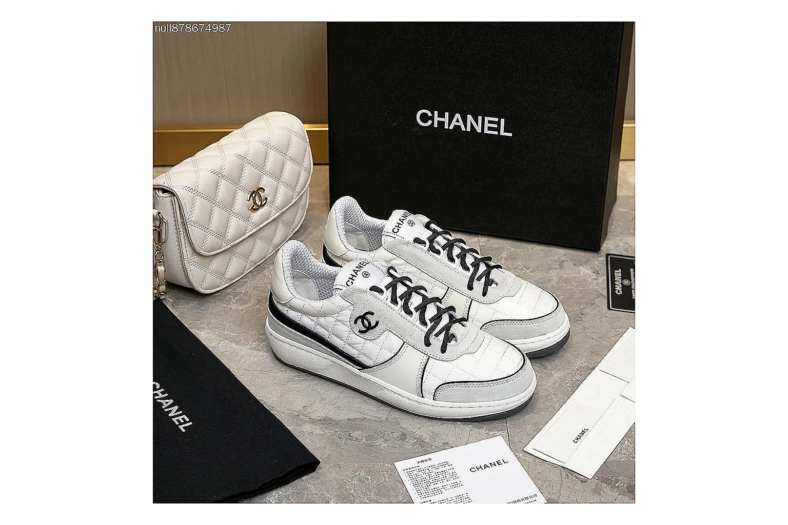 kakoqclab.com Chanel White CC Low Sneaker 9925 white-black low-top image thumbnail 6