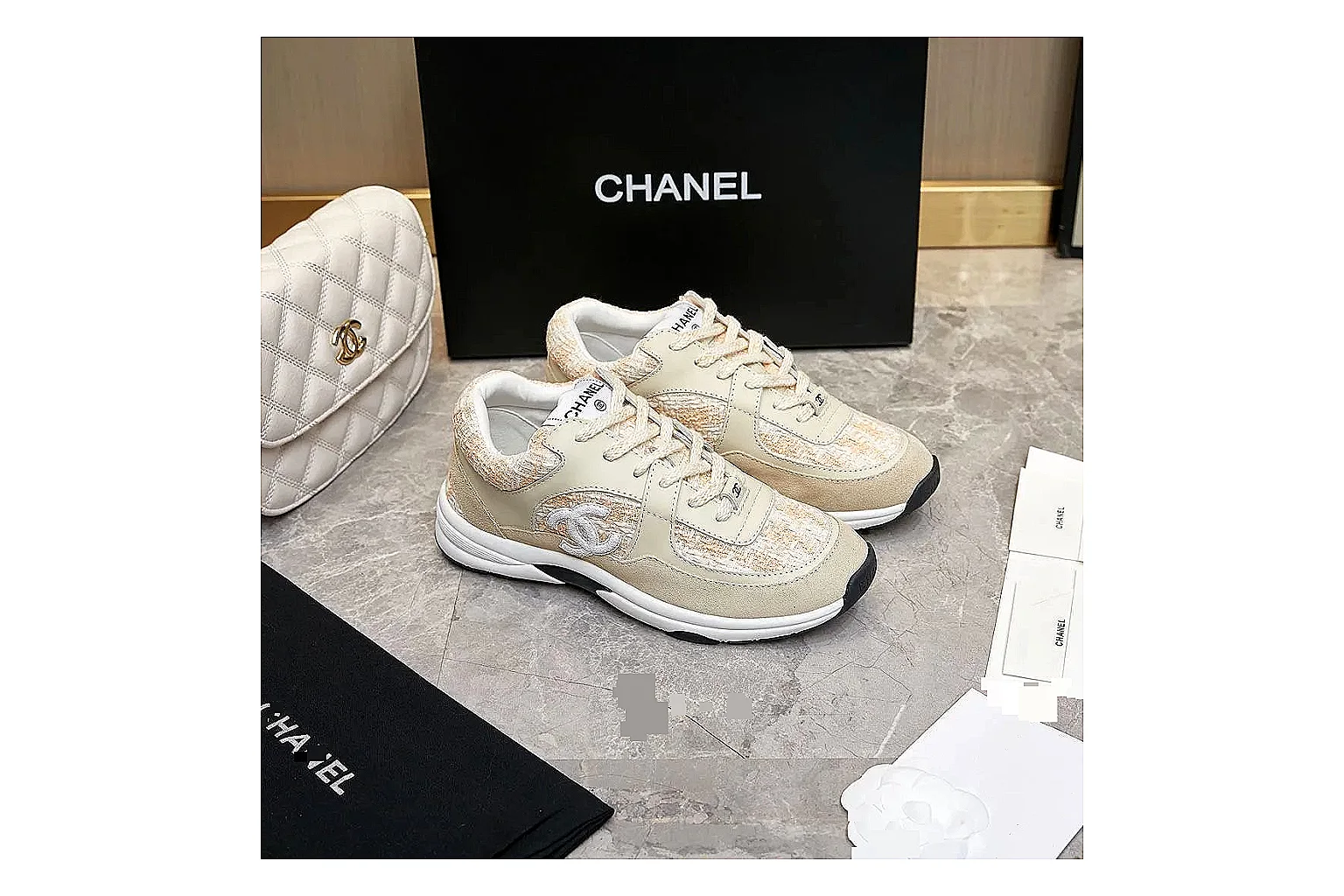 Kako QC Lab inspection photos for Chanel Cream Quilted Runner thumbnail 5