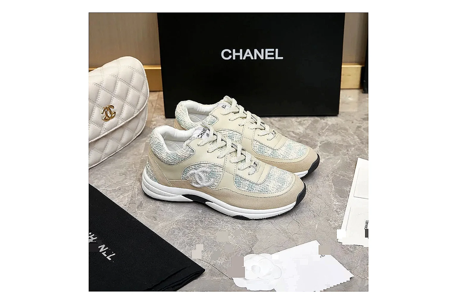 Kako QC Lab inspection photos for Chanel Cream Quilted Runner thumbnail 5