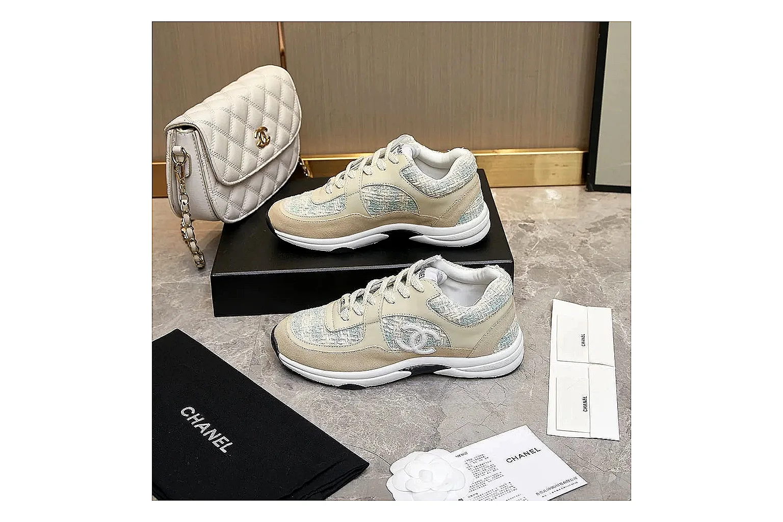 Kako QC Lab inspection photos for Chanel Cream Quilted Runner thumbnail 6