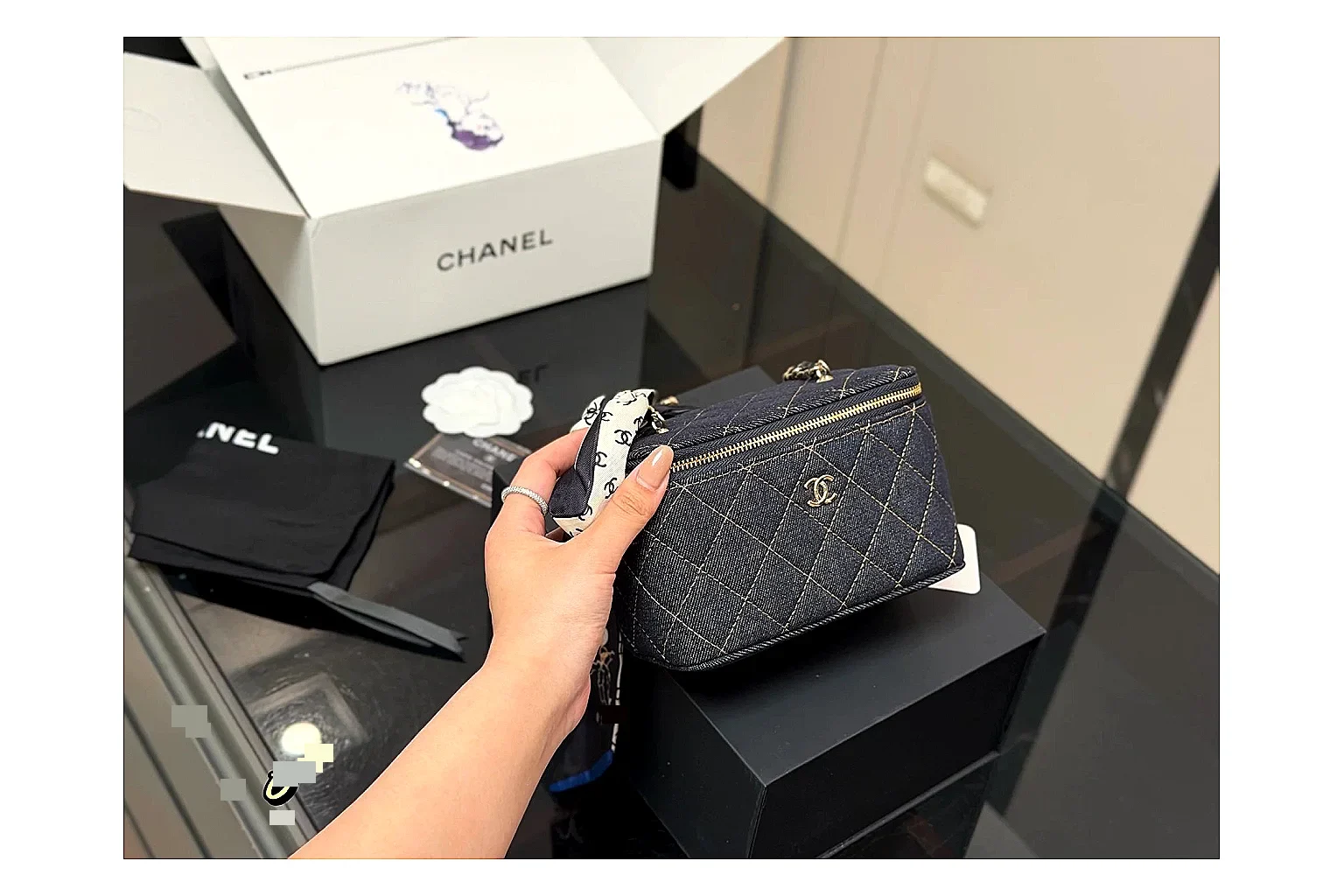 Chanel Quilted Denim Vanity Bag QC photo reference SKU 1194080912