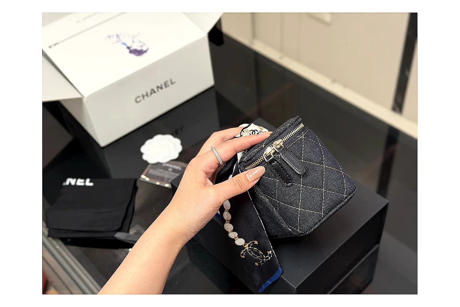 Chanel Quilted Denim Vanity Bag QC photo reference SKU 1194080912