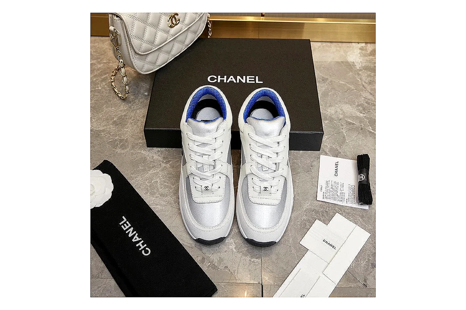 Kako QC Lab inspection photos for Chanel Gray Runner Sneaker thumbnail 4