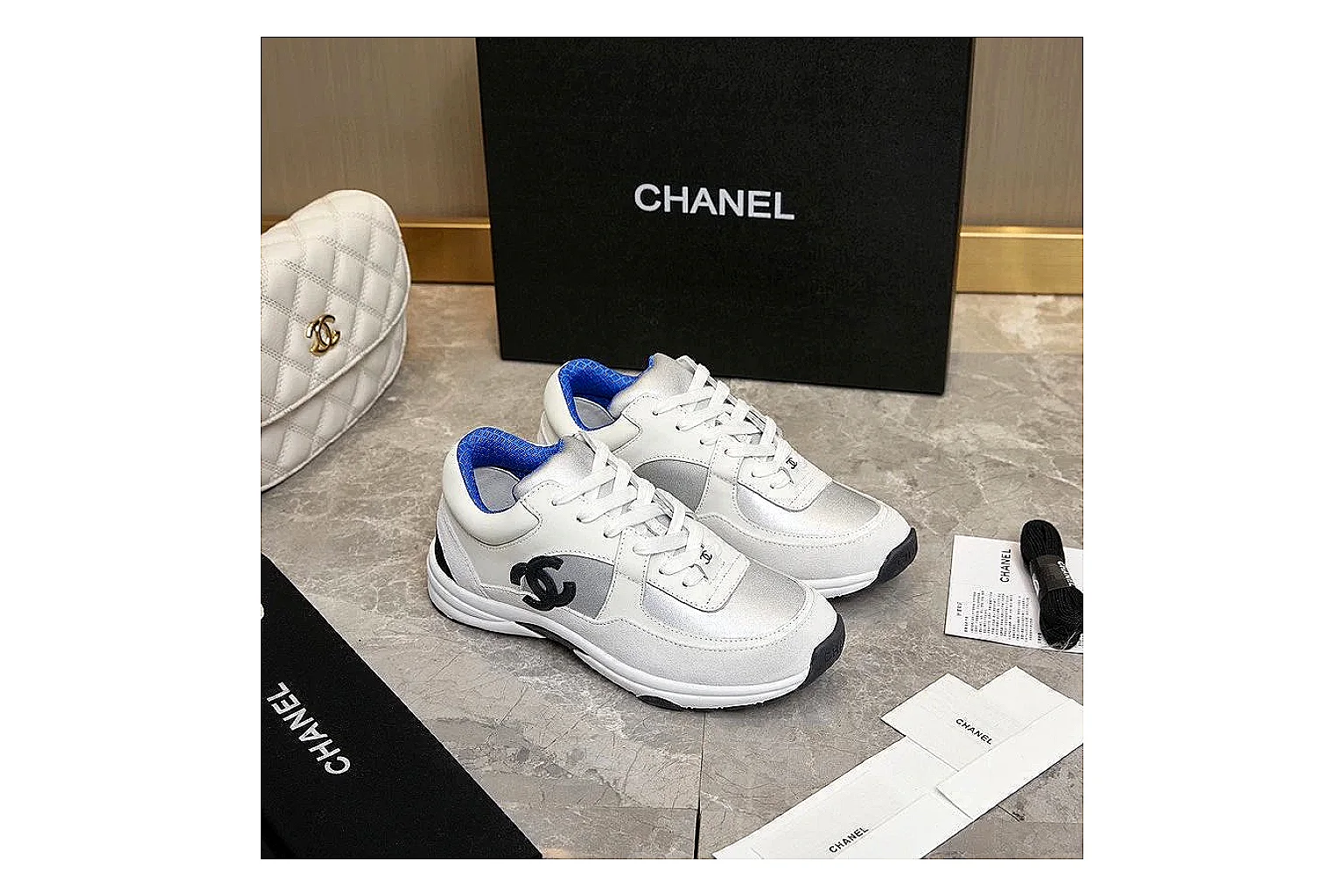 Kako QC Lab inspection photos for Chanel Gray Runner Sneaker thumbnail 6