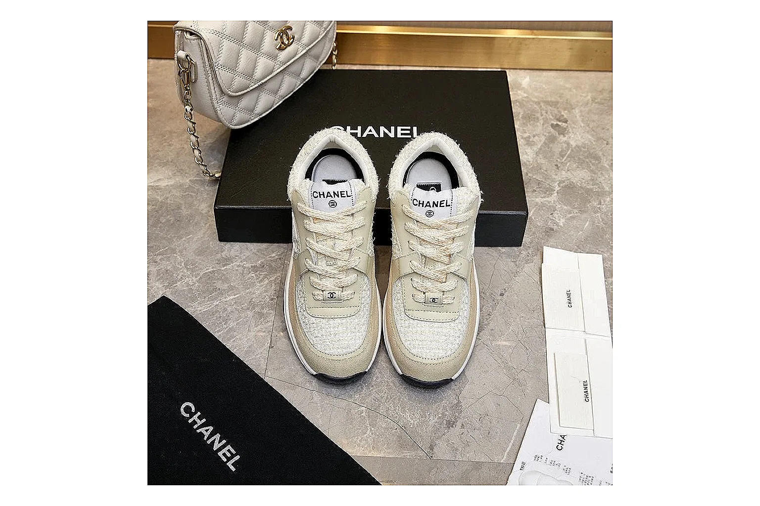 Kako QC Lab inspection photos for Chanel Gray Pink Runner Sneaker thumbnail 4