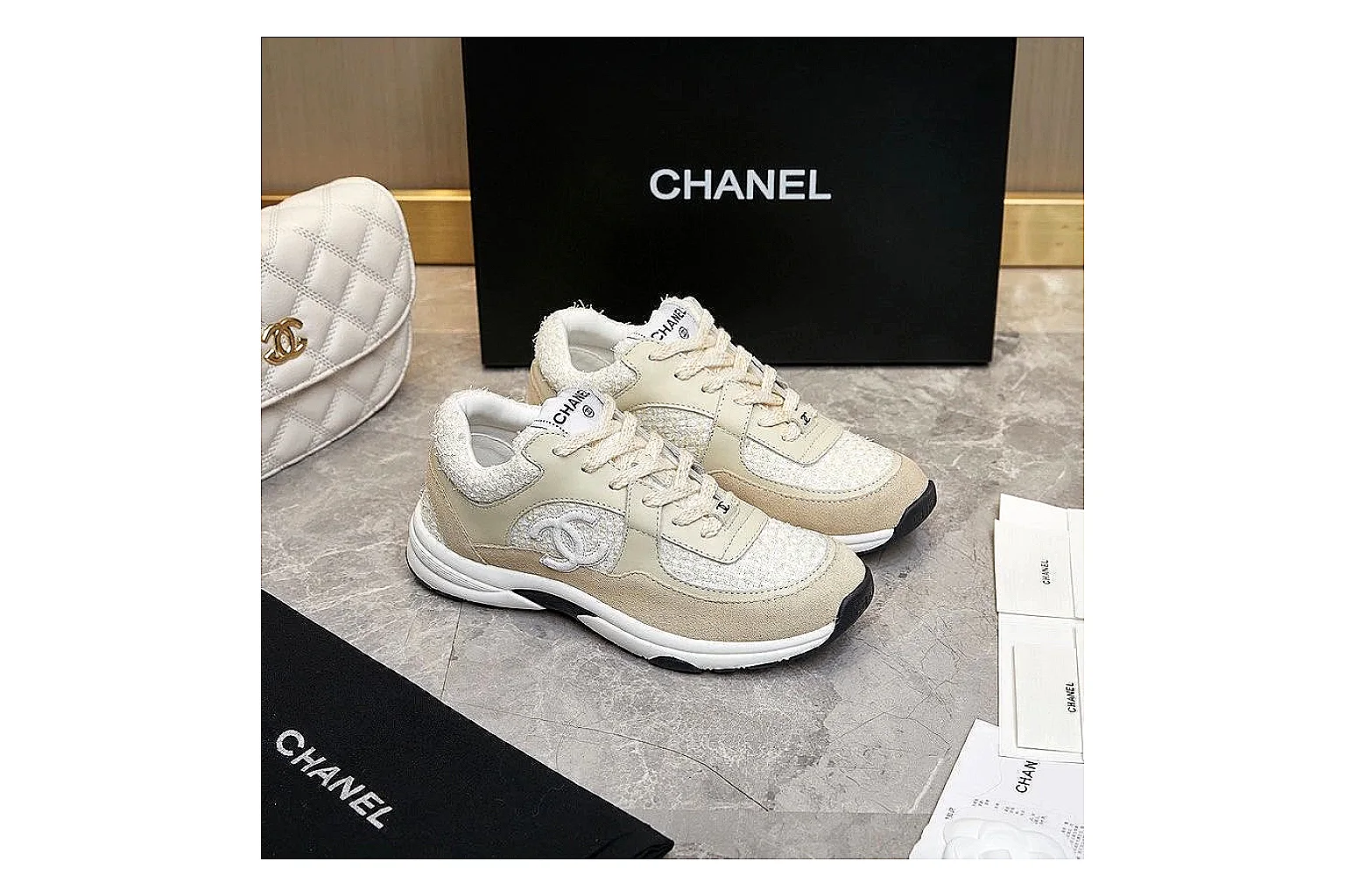 Kako QC Lab inspection photos for Chanel Gray Pink Runner Sneaker thumbnail 5