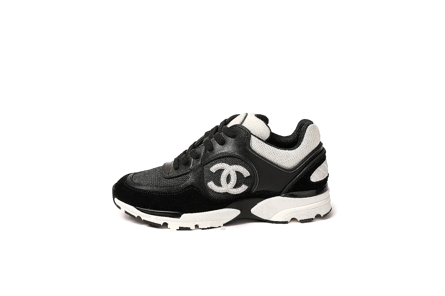 Chanel Logo Runner Black White 3630 QC side top heel outsole images thumbnail 2